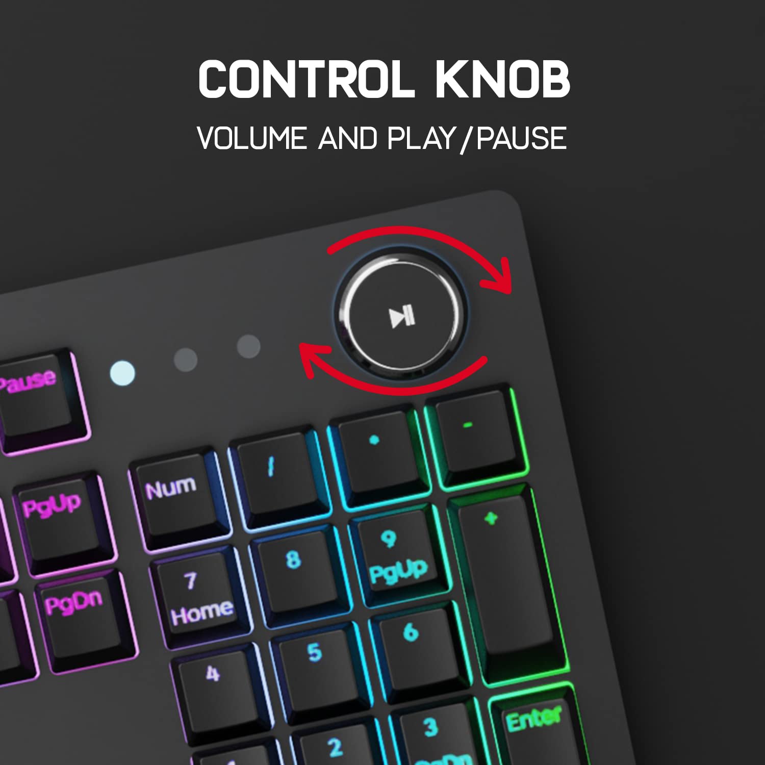 Red Gear Shadow Blade Wired Gaming Keyboard with Backlit Keys (Rainbow LED, Black)_8