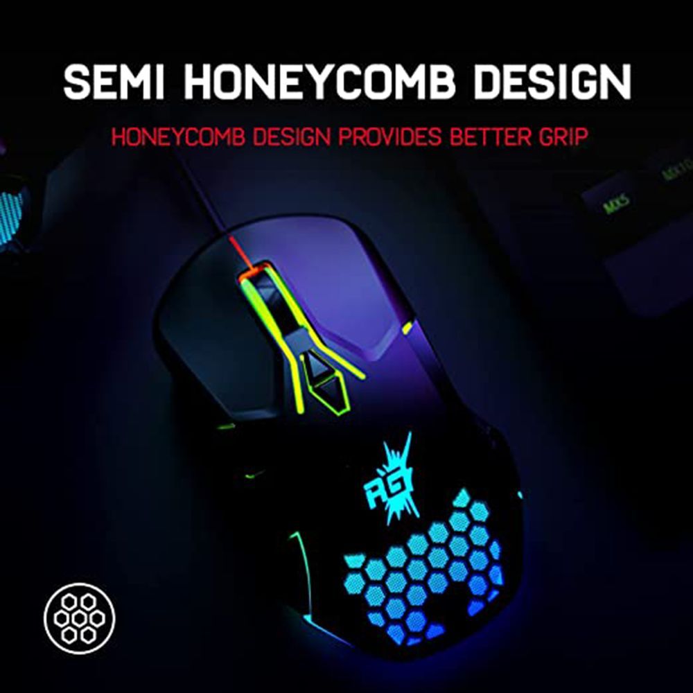 Red Gear A-15 Wired Optical Gaming Mouse (6400 DPI, Extra Durable Switches, Black)_8