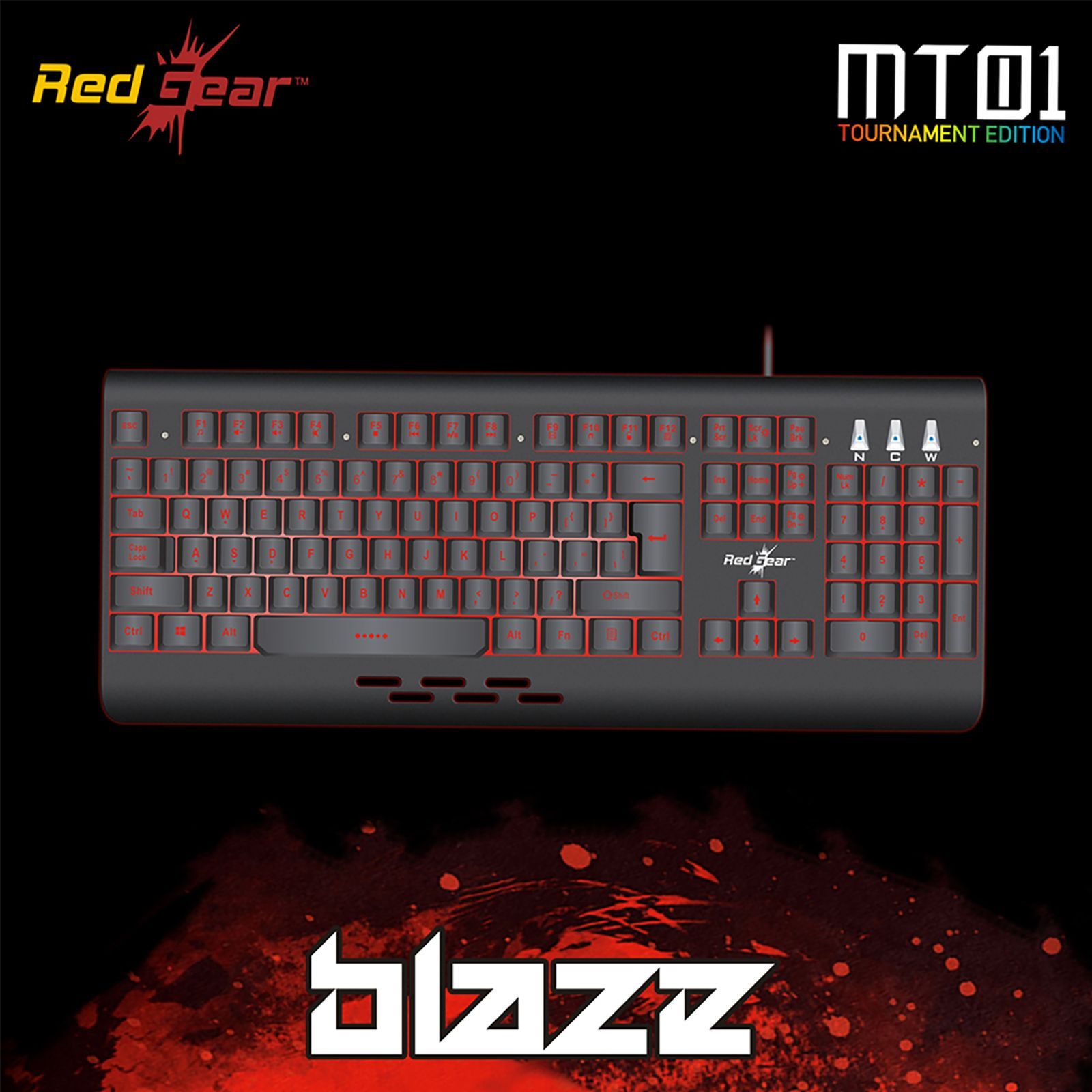 Red Gear Blaze 7 Wired Gaming Keyboard (LED Color Backlight, Black)_6