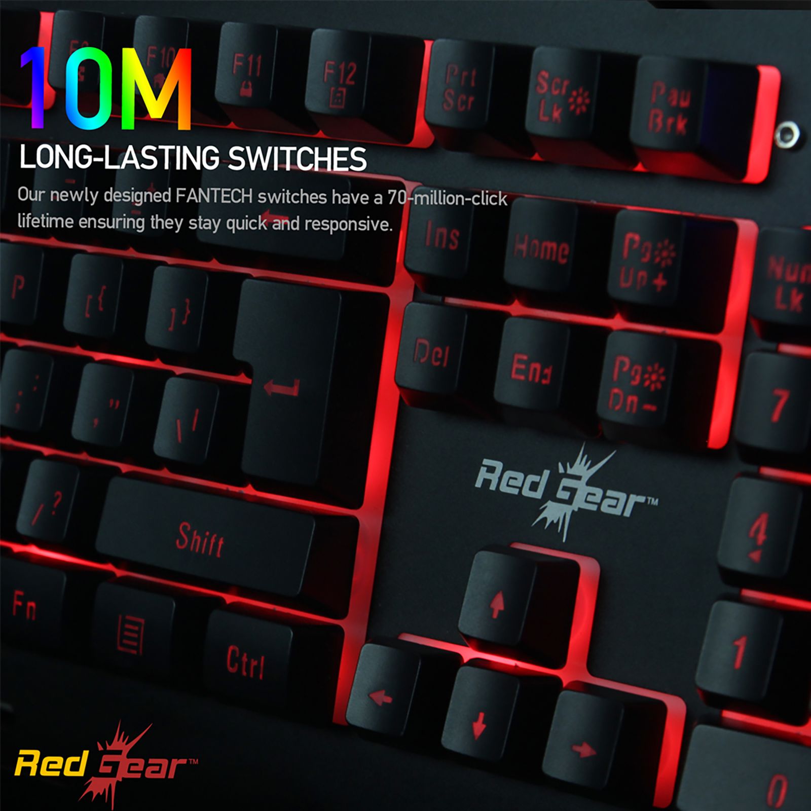 Red Gear Blaze 7 Wired Gaming Keyboard (LED Color Backlight, Black)_8