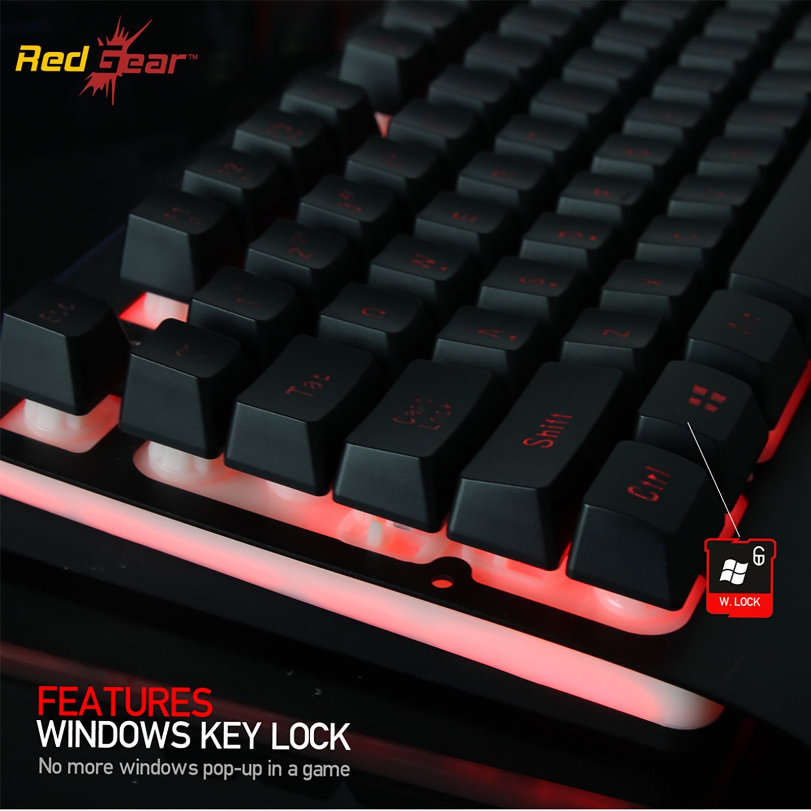 Red Gear Blaze 7 Wired Gaming Keyboard (LED Color Backlight, Black)_11