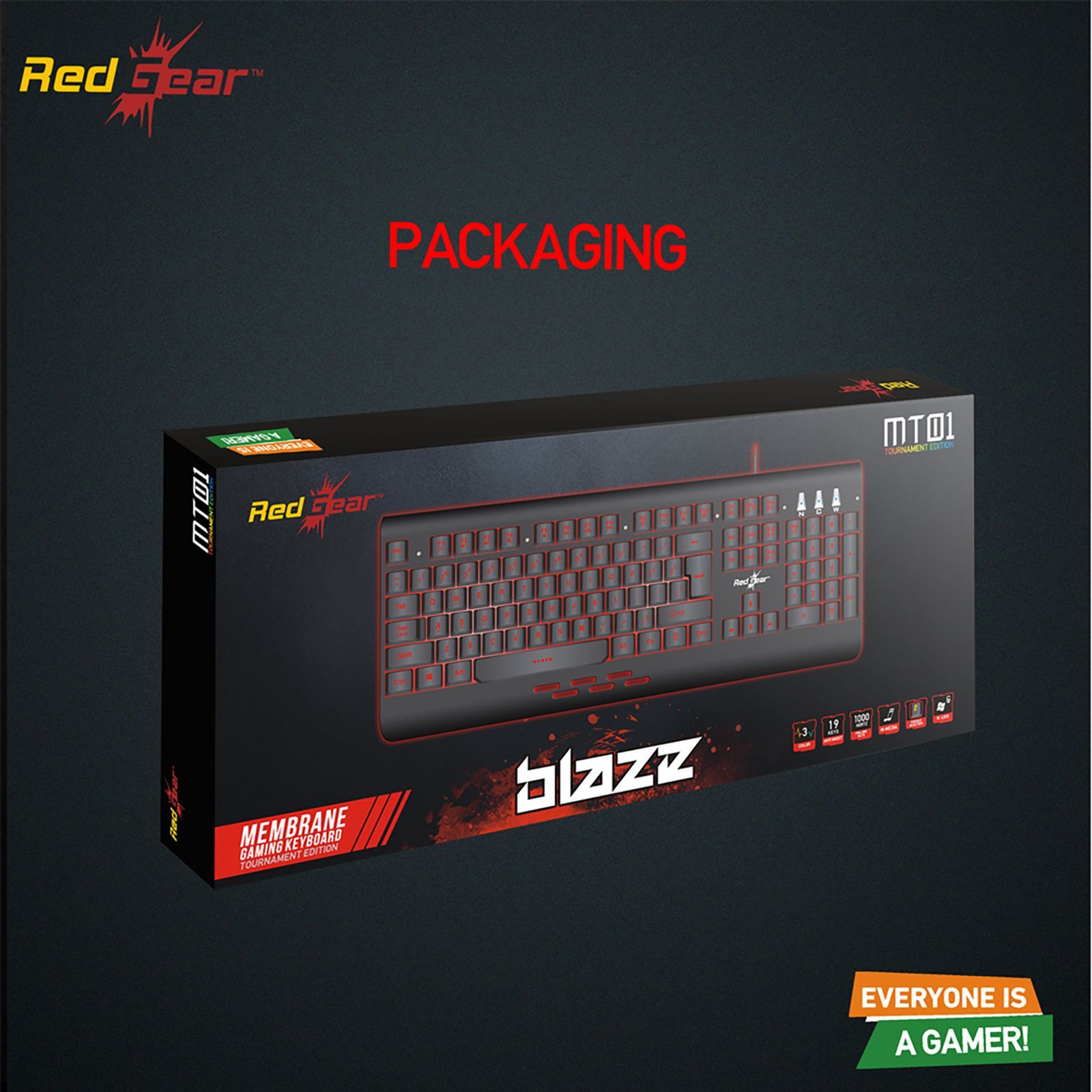 Red Gear Blaze 7 Wired Gaming Keyboard (LED Color Backlight, Black)_13