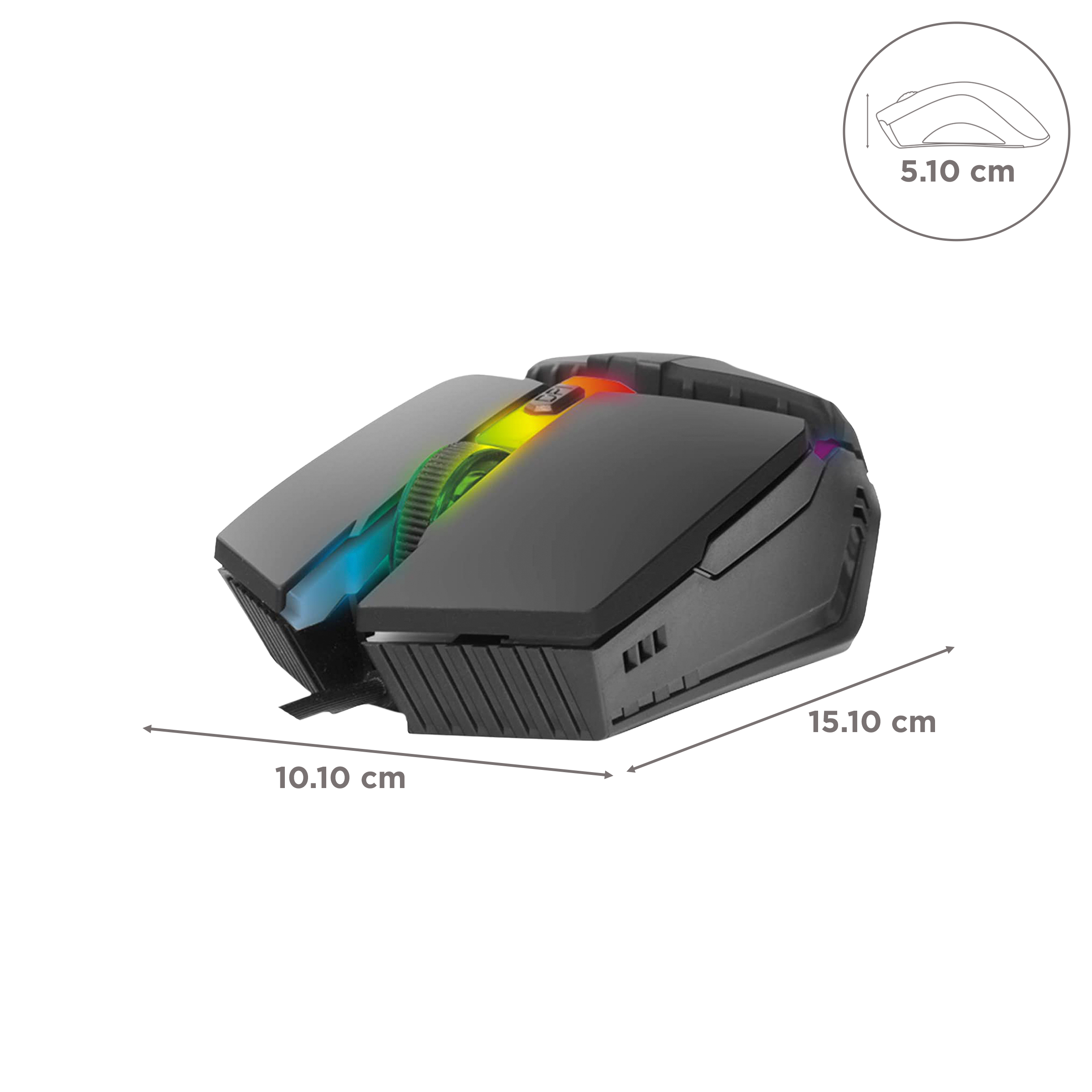 Red Gear A-10 Wired Optical Gaming Mouse (2400 DPI, Light Sync RGB, Black) Red Gear A-10 Wired Optical Gaming Mouse (2400 DPI, Light Sync RGB, Black)_3