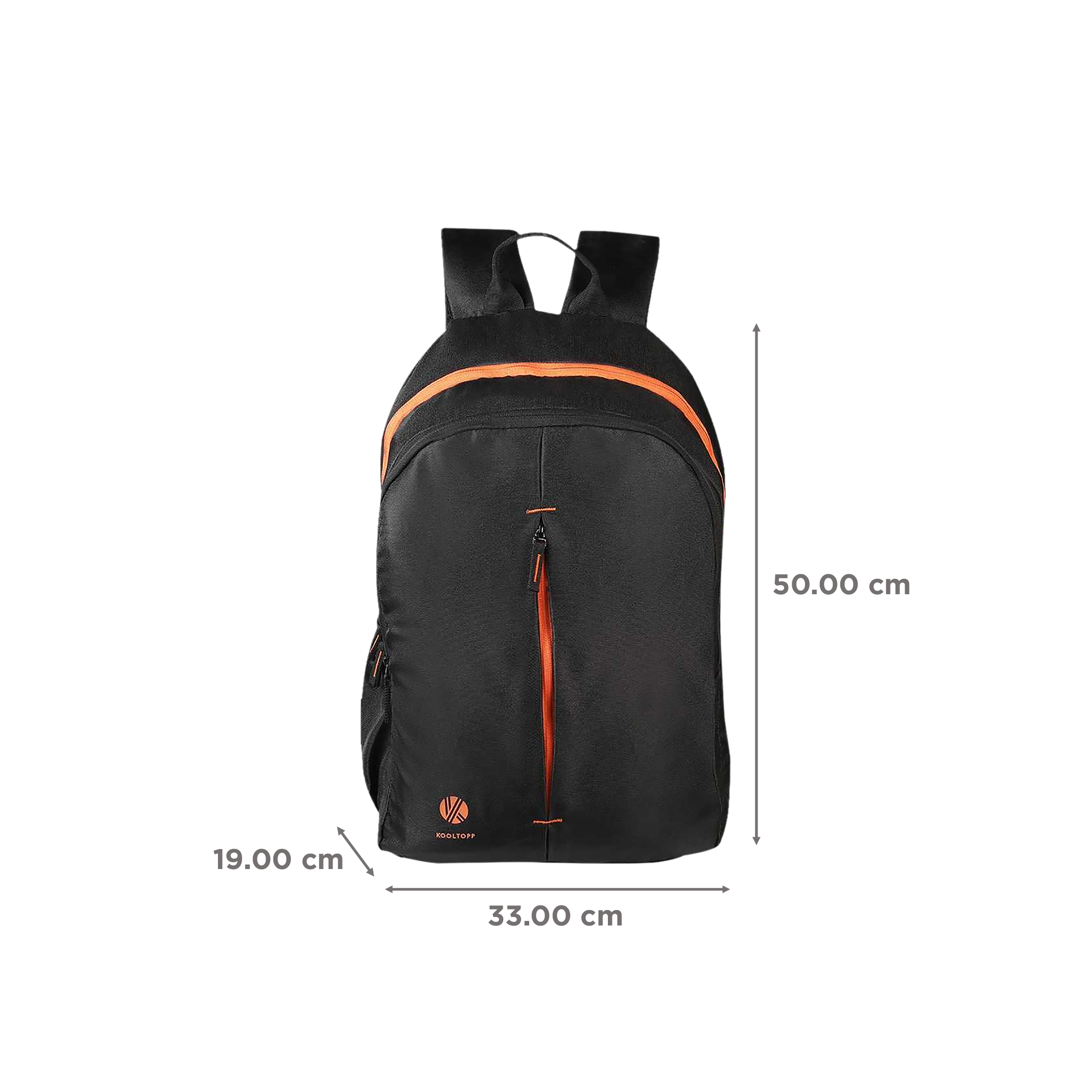KOOLTOPP Odyssey Polyester Laptop Backpack for 15.6 Inch Laptop (31 L, Water Resistant, Black/Orange)_3