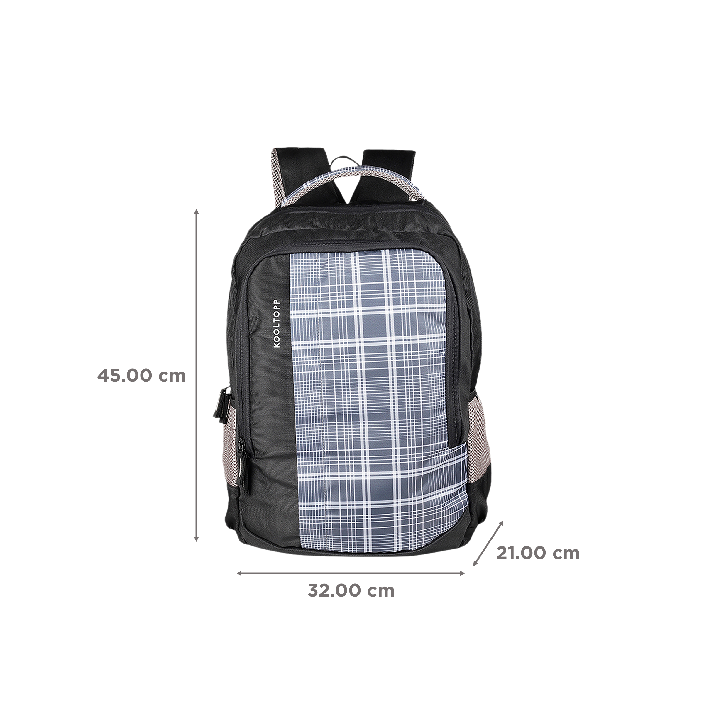 KOOLTOPP Beatle Polyester Laptop Backpack for 15.6 Inch Laptop (30 L, Water Resistant, Black)_3