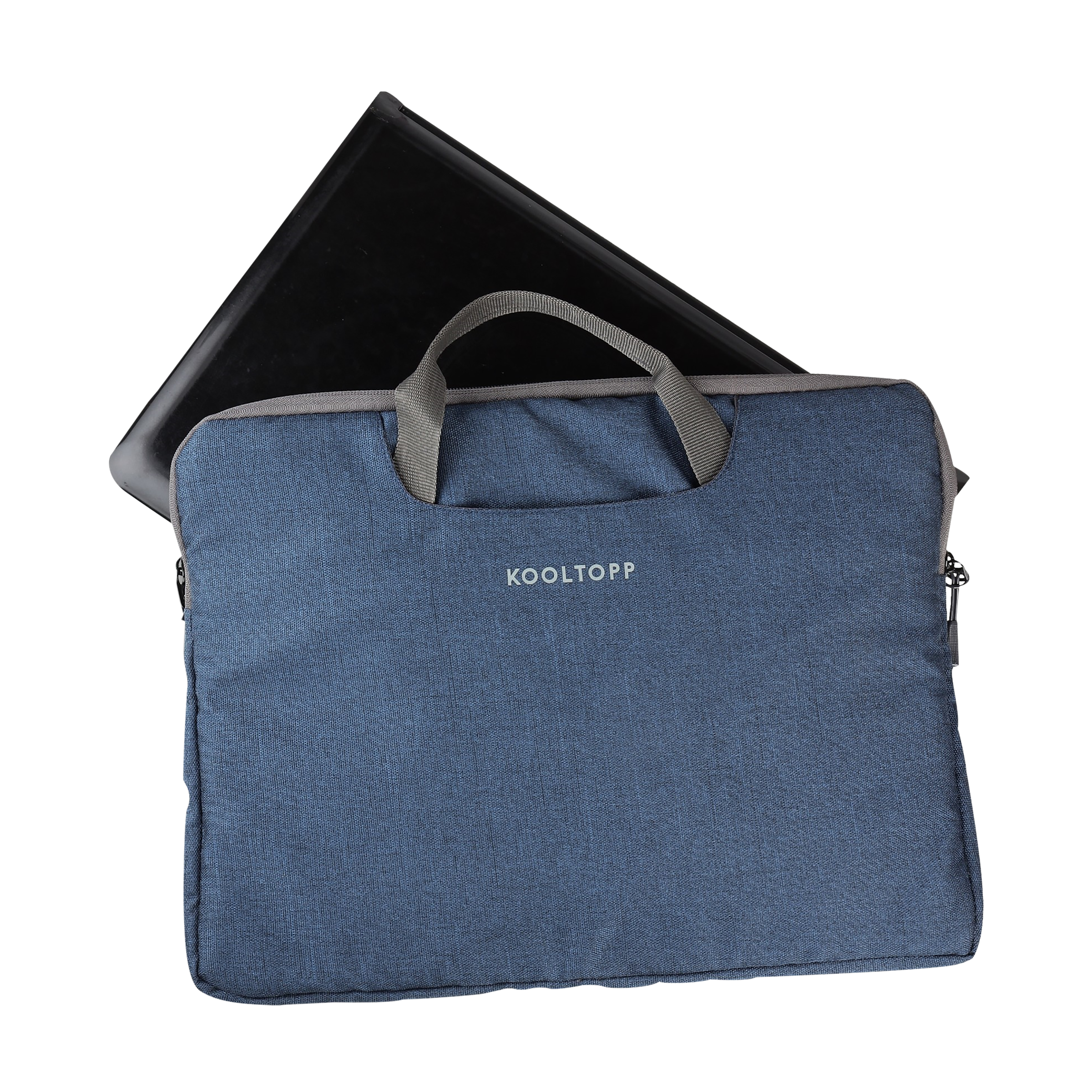 KOOLTOPP Classy Polyester Laptop Sleeve for 13 & 14 Inch Laptop (3 L, Water Resistant, Blue)_7