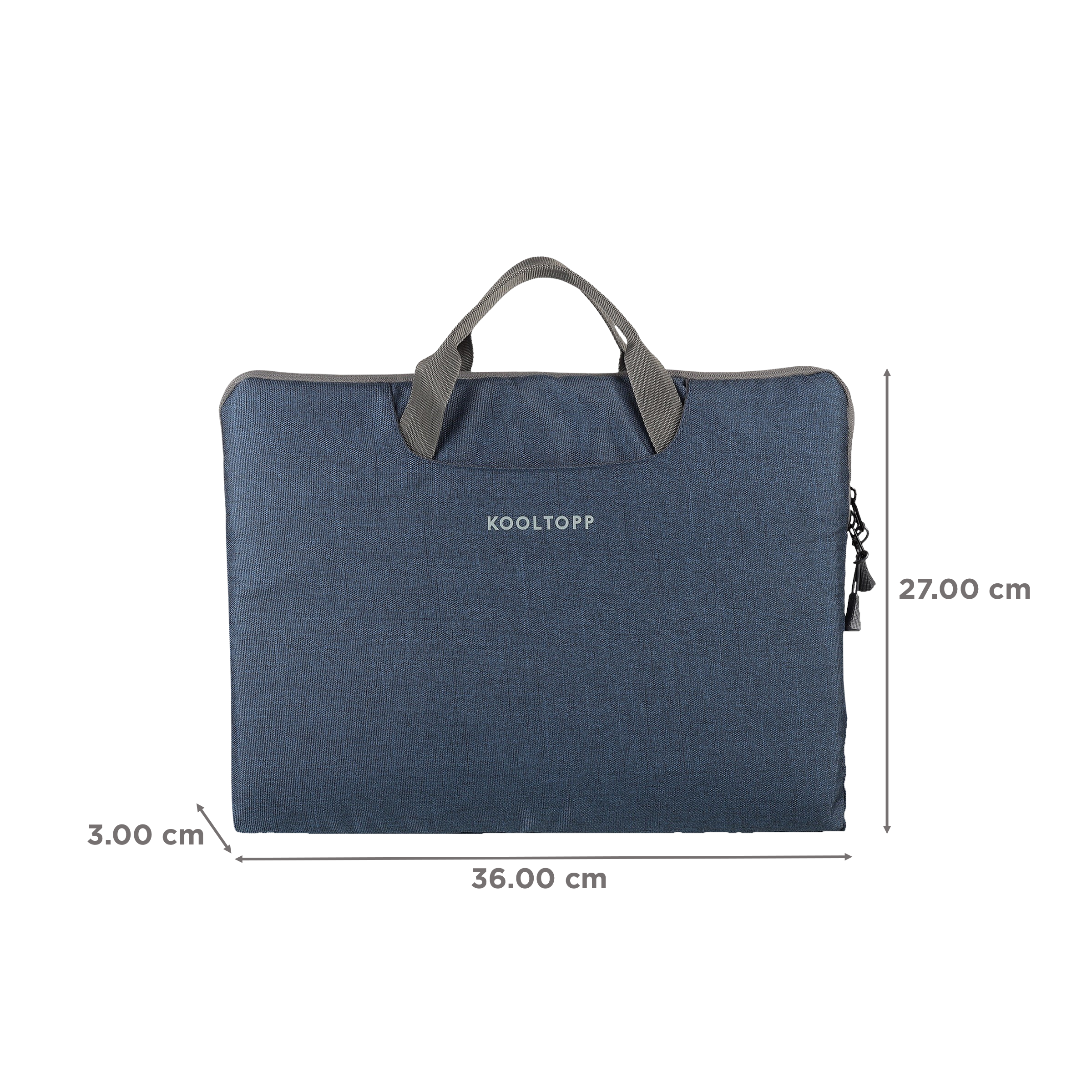 KOOLTOPP Classy Polyester Laptop Sleeve for 13 & 14 Inch Laptop (3 L, Water Resistant, Blue)_2