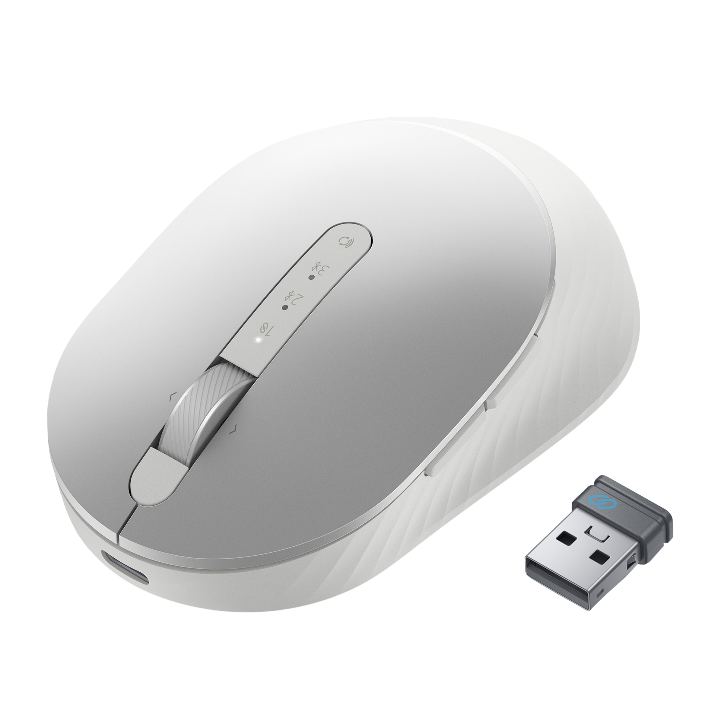 DELL MS7421W Rechargeable Wireless Optical Performance Mouse with Type C Adapter (1600 dpi, Ergonomic Design, Platinum silver)_9
