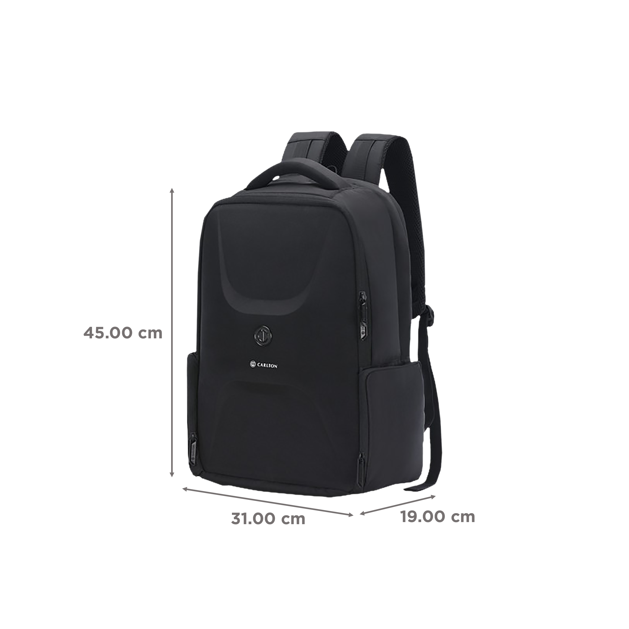 Carlton Dorset 01 Nylon Laptop Backpack for 16 Inch Laptop (27 L, With Rain Cover, Jet Black)_3