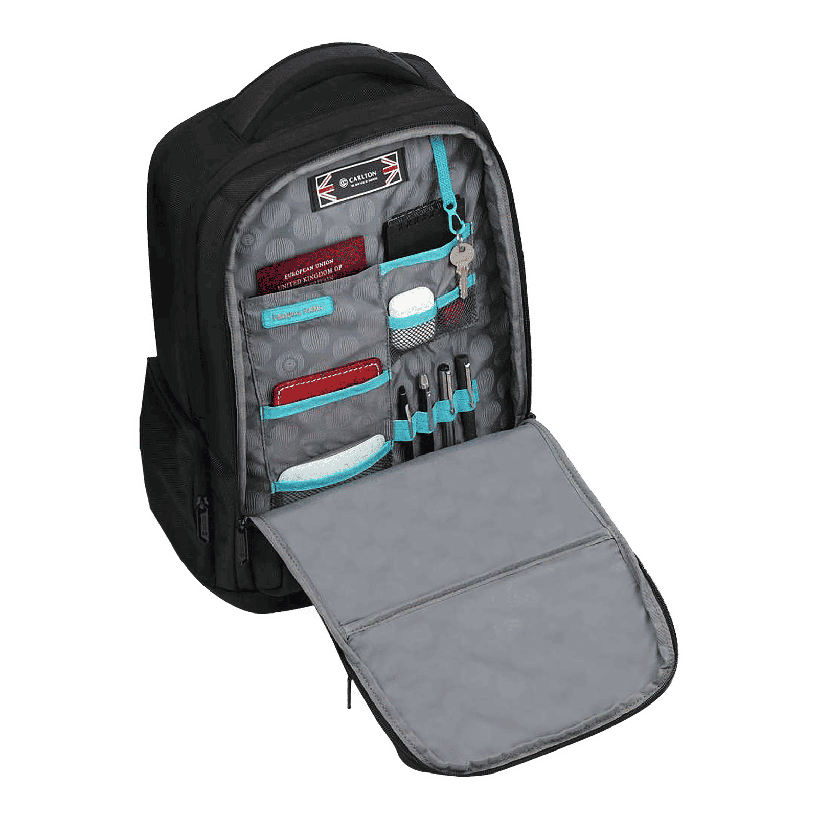 Carlton Dorset 02 Nylon Laptop Backpack for 16 Inch Laptop (25 L, With Rain Cover, Midnight Black) Carlton Dorset 02 Nylon Laptop Backpack for 16 Inch Laptop (25 L, With Rain Cover, Midnight Black)_3