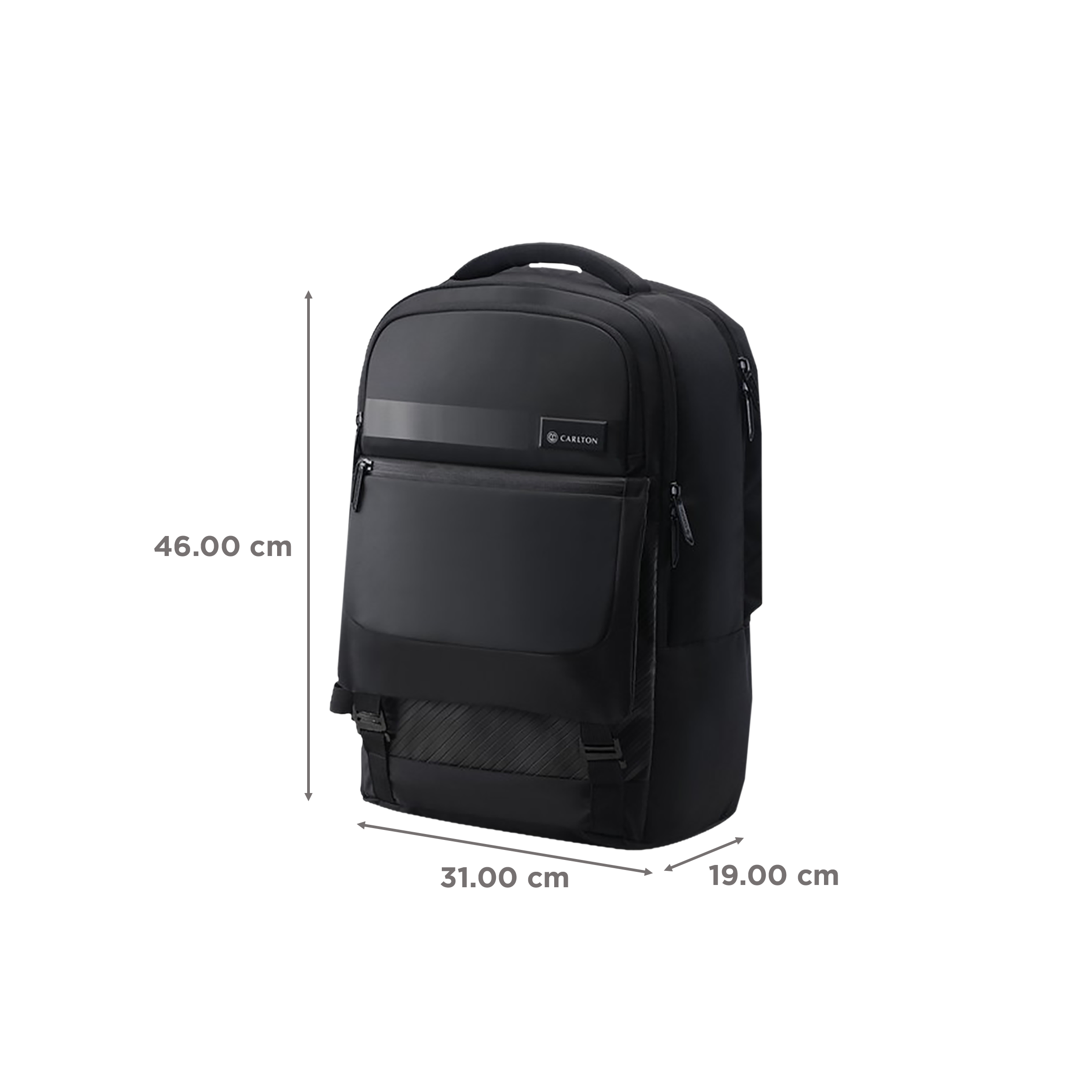 Carlton Dorset 03 Nylon Laptop Backpack for 17 Inch Laptop (27 L, With Rain Cover, Midnight Black)_3