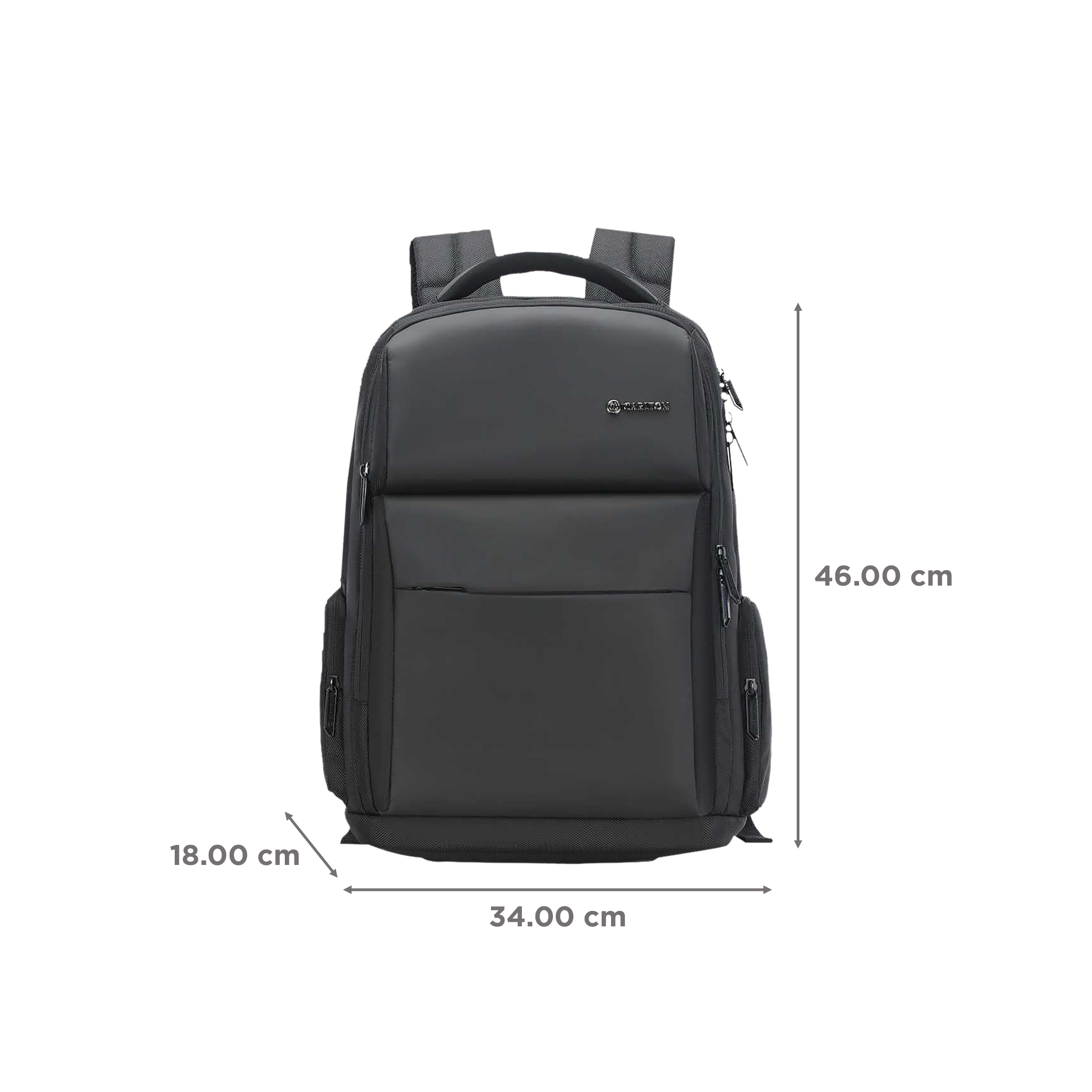 Carlton Dorset 05 Polyester Laptop Backpack for 17 Inch Laptop (28 L, With Rain Cover, Matte Black)_3