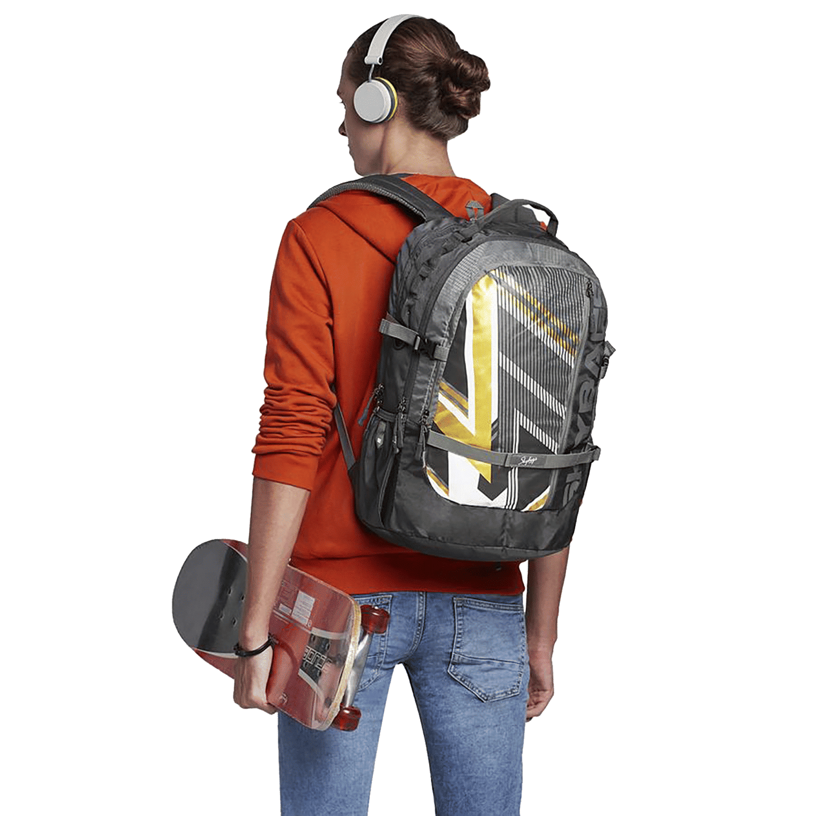 Skybags Campus Plus XL 01 Polyester Laptop Backpack for 17 Inch Laptop (33 L, With Rain Cover, Grey)_7