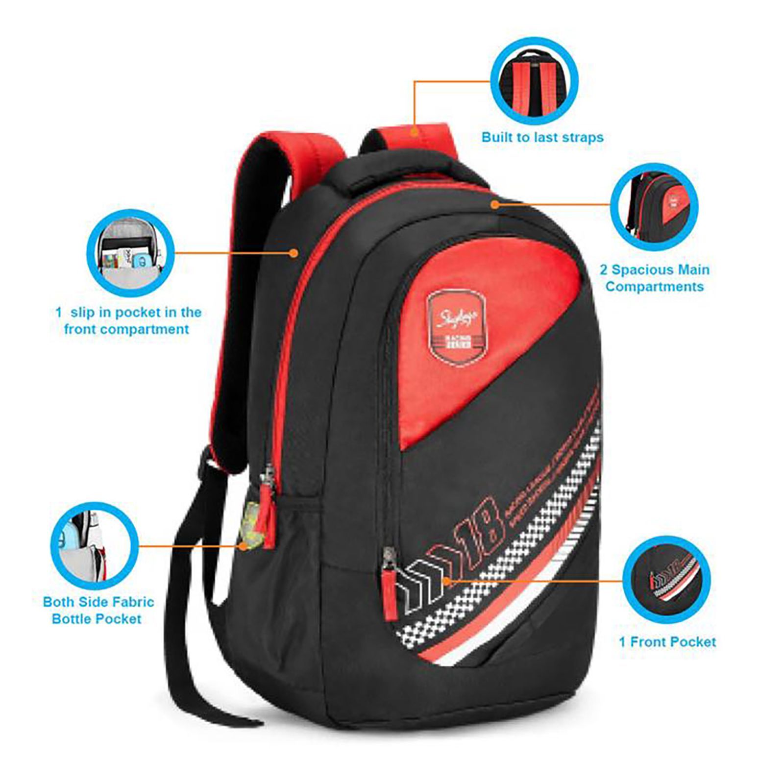 Skybags BFF 2 Polyester Laptop Backpack for 15.4 Inch Laptop (28 L, Water Resistant, Black)_8