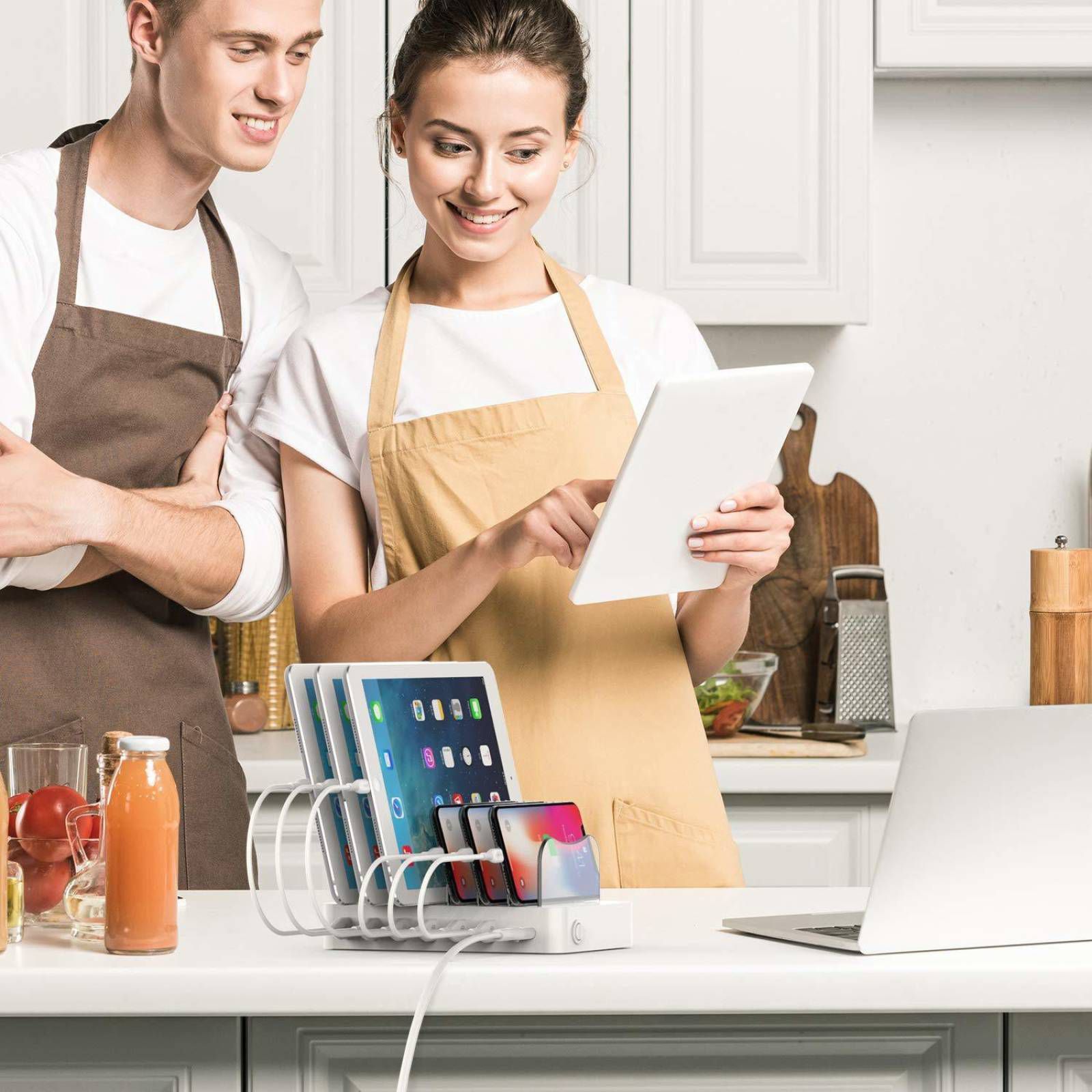 Soopii 50W Type A 6-Port Fast Charging Station (Type A to Type C, Type A to Micro USB & Type A to Lightning Cable, VoltageBoost Technology, White)_7