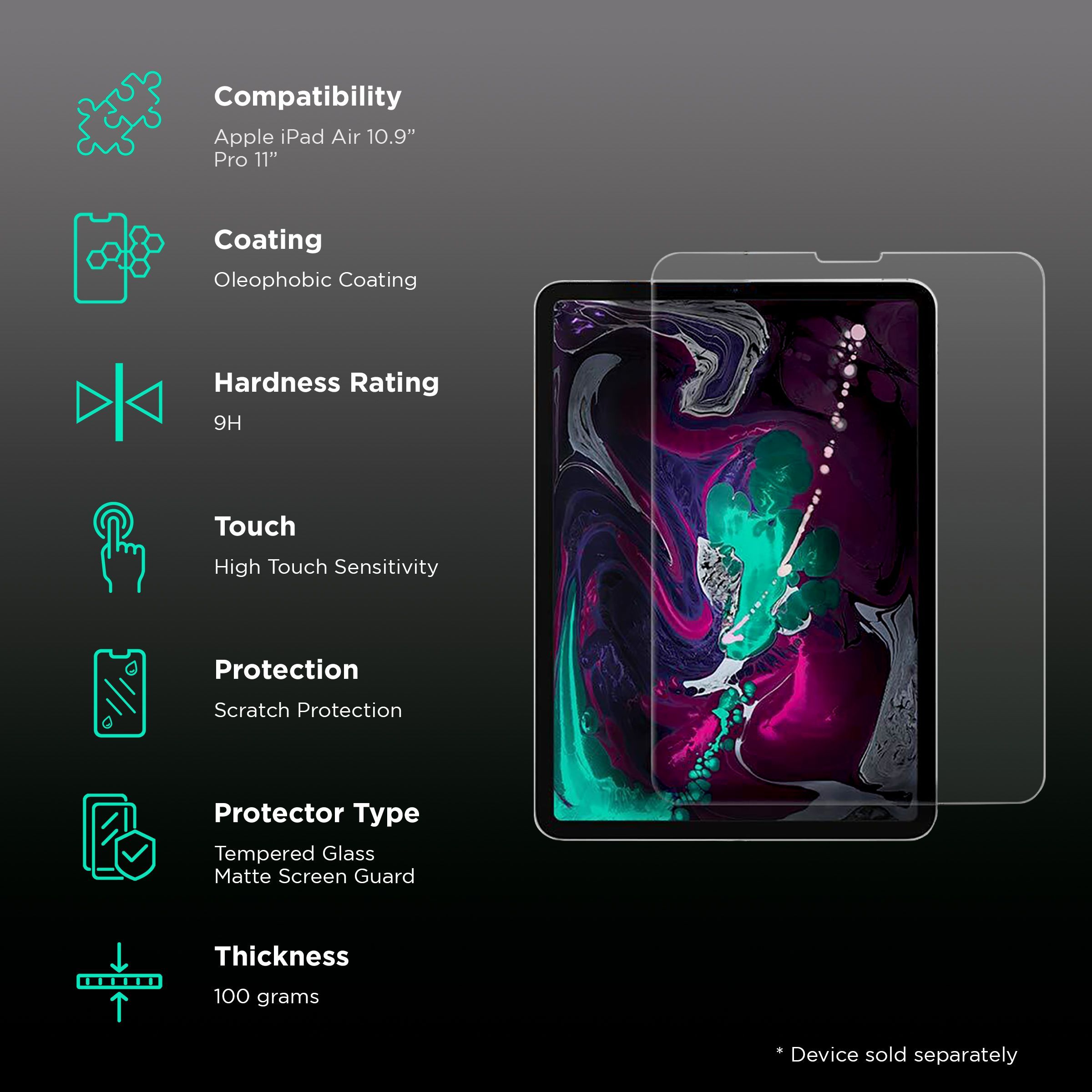 Spigen GLAS.tR Slim Screen Protector for Apple iPad Air 10.9 Inch, iPad Pro 11 Inch (Oleophobic Coating) Spigen GLAS.tR Slim Screen Protector for Apple iPad Air 10.9 Inch, iPad Pro 11 Inch (Oleophobic Coating)_2