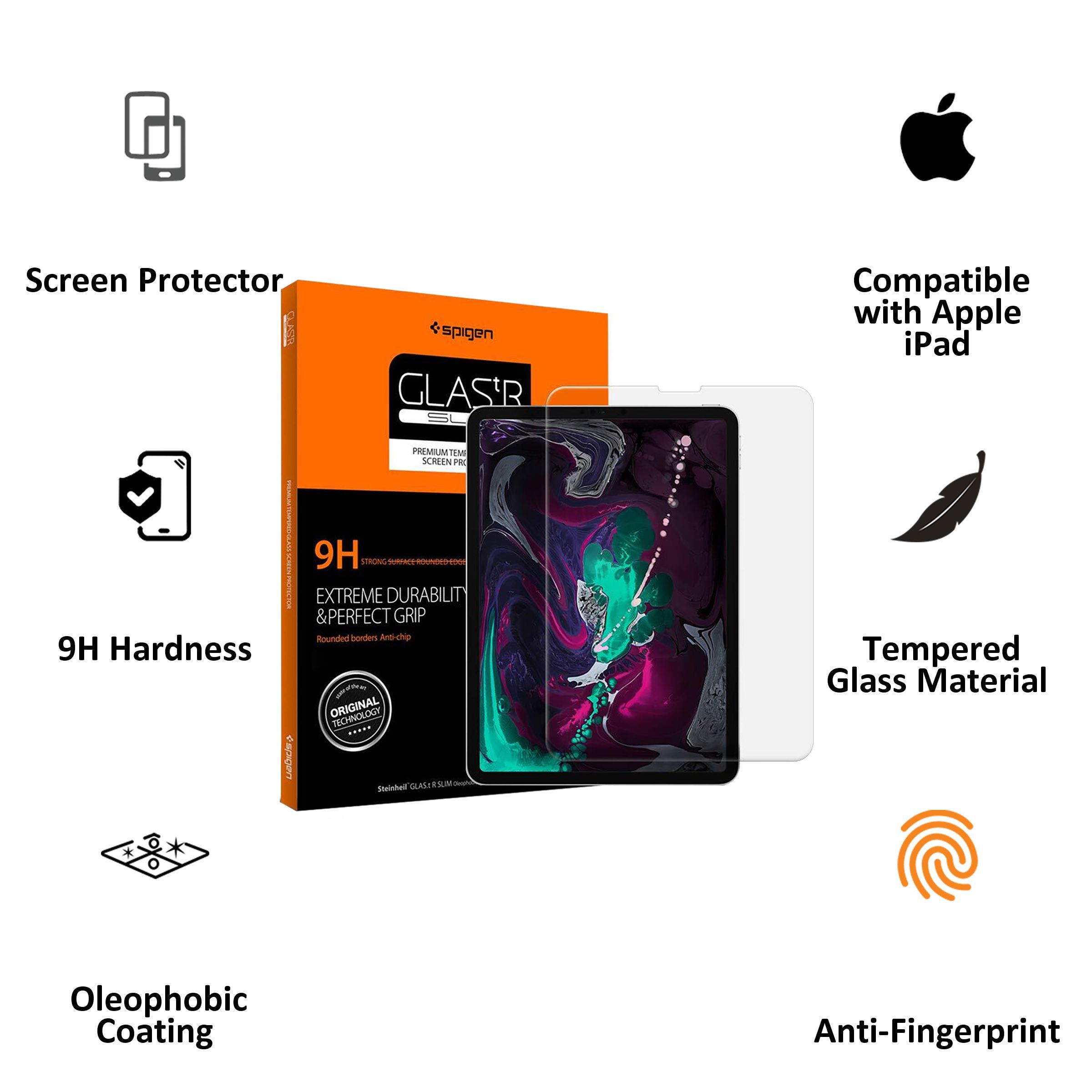 Spigen GLAS.tR Slim Screen Protector for Apple iPad Air 10.9 Inch, iPad Pro 11 Inch (Oleophobic Coating) Spigen GLAS.tR Slim Screen Protector for Apple iPad Air 10.9 Inch, iPad Pro 11 Inch (Oleophobic Coating)_3