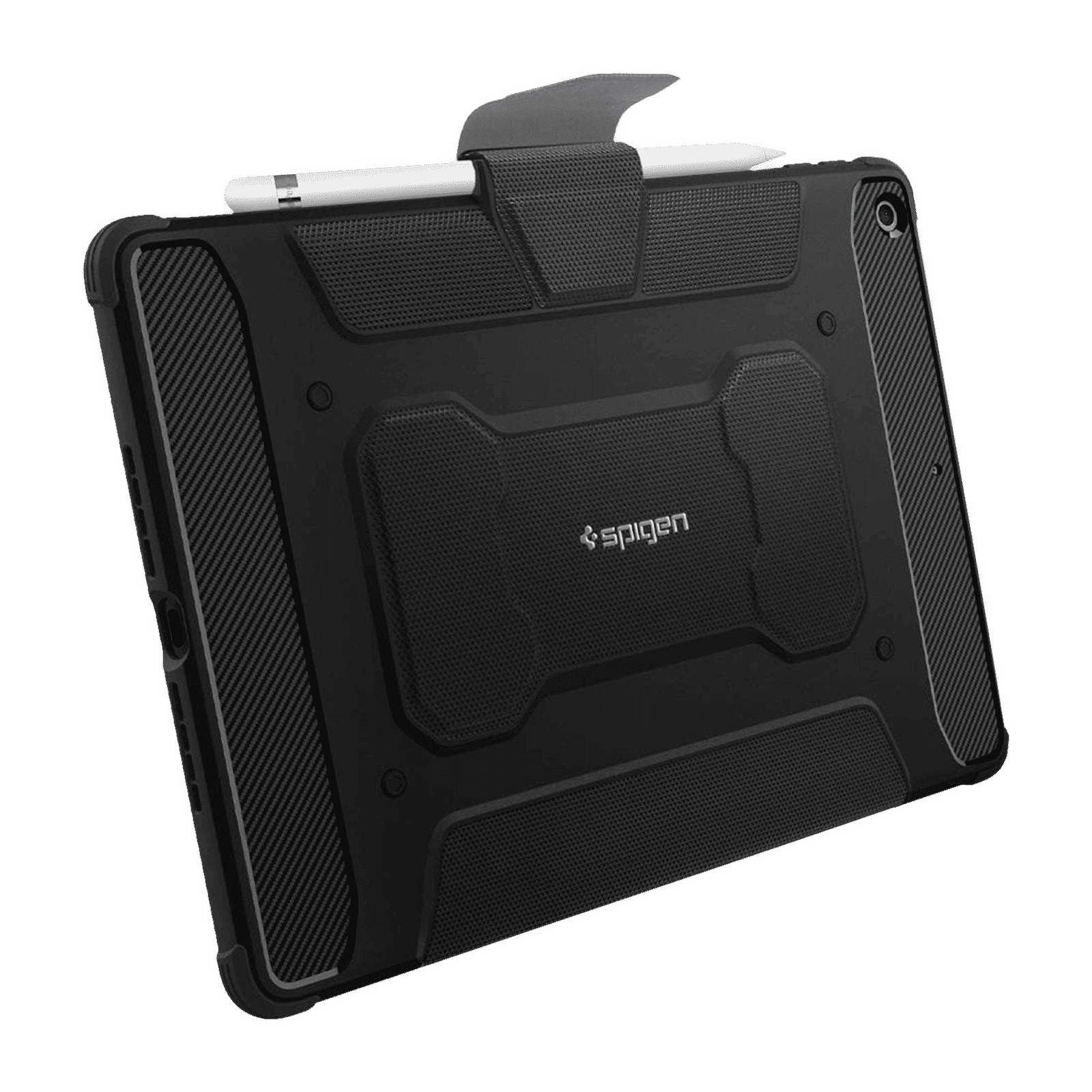 Spigen Rugged Armor Pro Polyurethane Leather, TPU Flip Cover for Apple iPad (9th, 8th & 7th Gen) (Built-in Kickstand, Black)_11