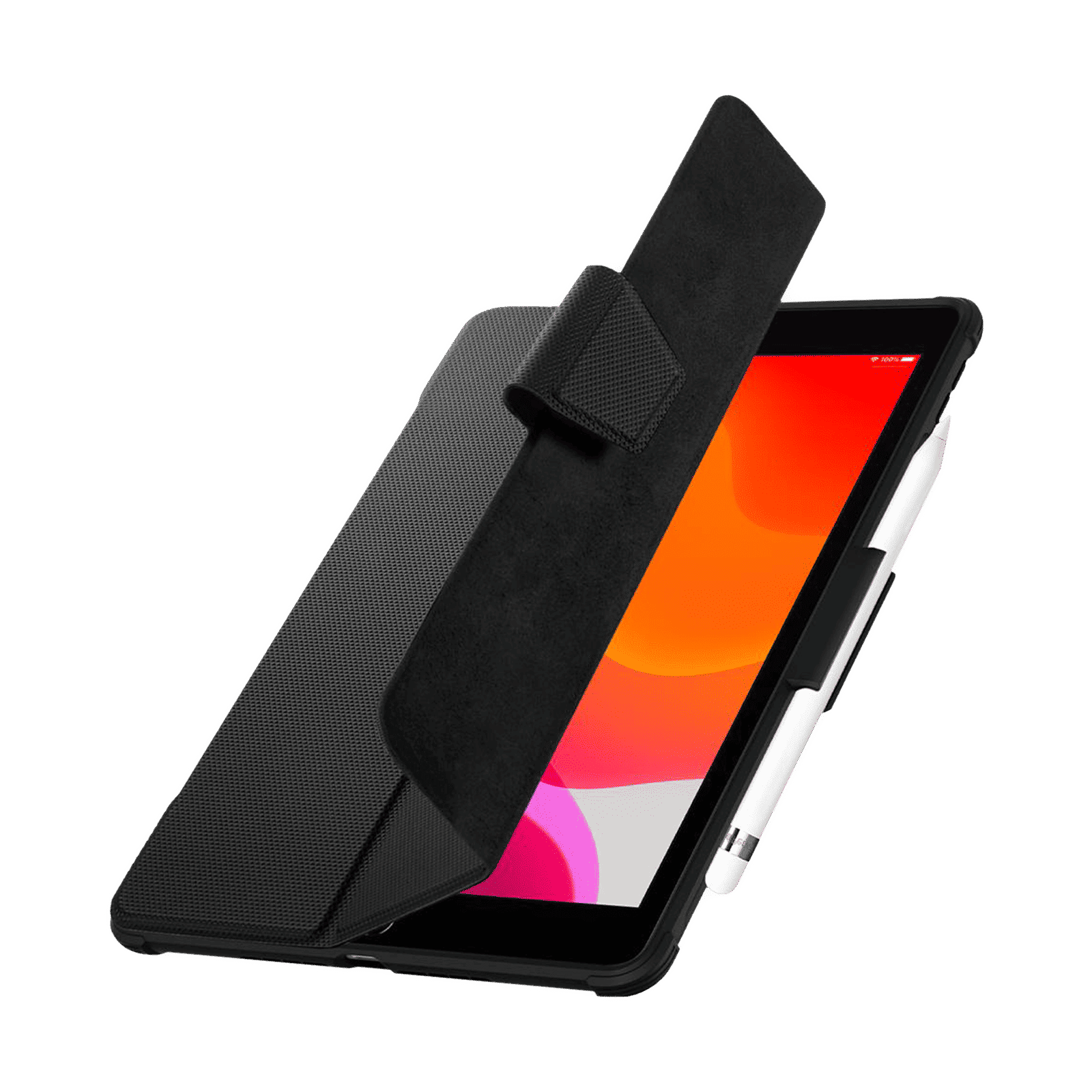 Spigen Rugged Armor Pro Polyurethane Leather, TPU Flip Cover for Apple iPad (9th, 8th & 7th Gen) (Built-in Kickstand, Black)_3