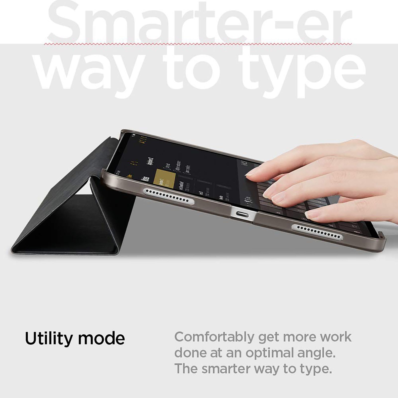 Spigen Smart Fold Polycarbonate, TPU Flip Cover for Apple iPad Air (4th & 5th Gen) (Scratch Protection, Black)_15