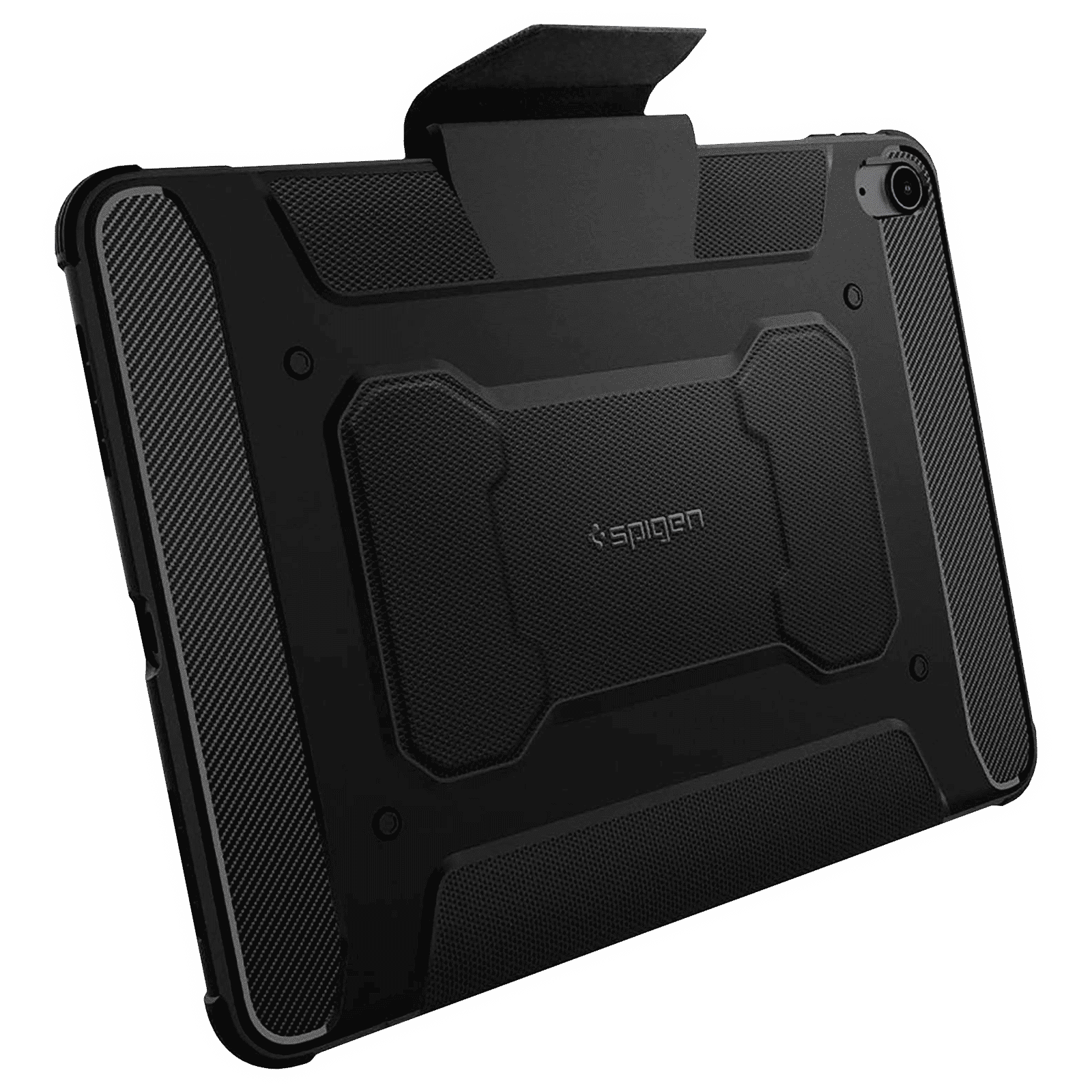 Spigen Rugged Armor Pro Polycarbonate, TPU Flip Cover for Apple iPad Air (4th & 5th Gen) (Built-in Kickstand, Black)_8