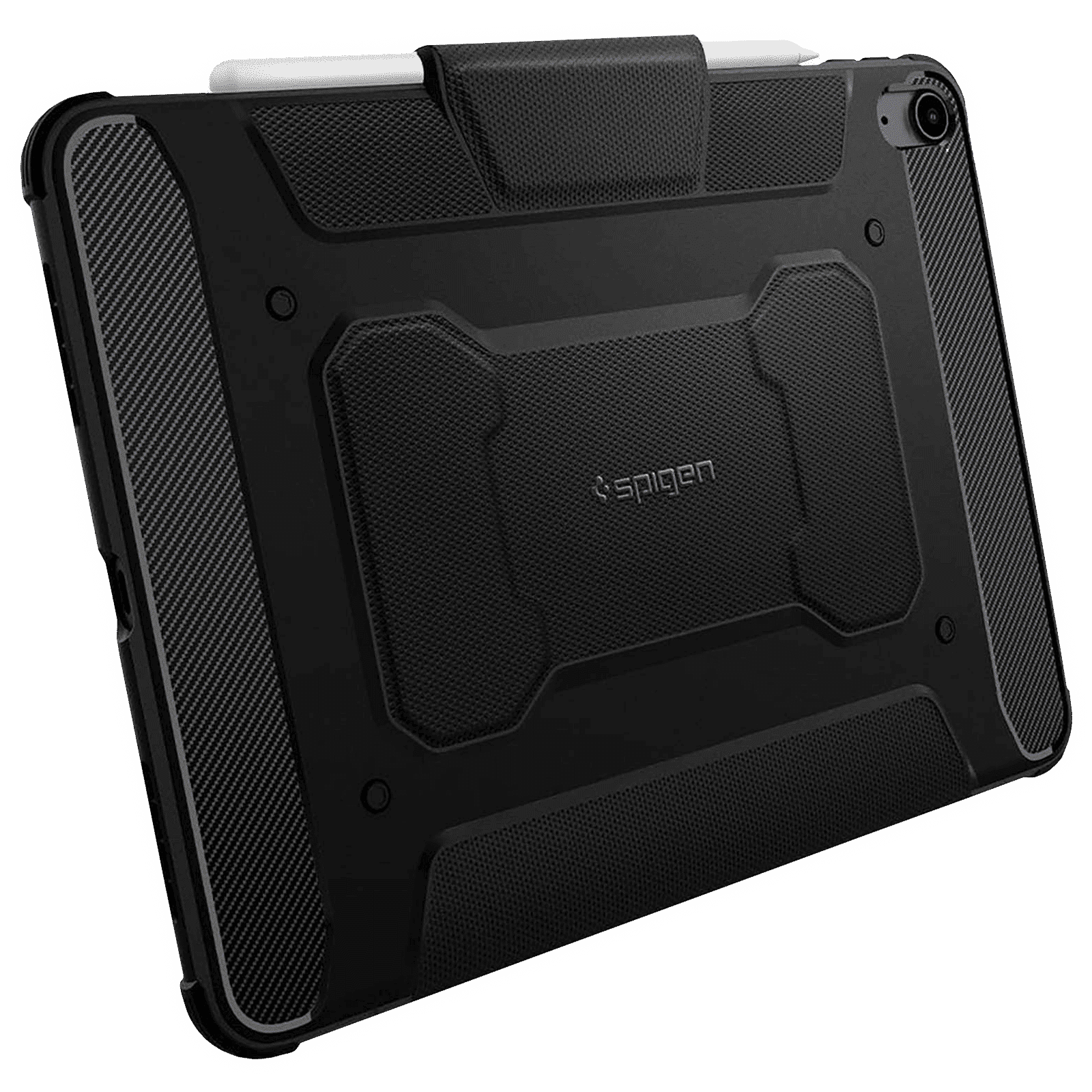 Spigen Rugged Armor Pro Polycarbonate, TPU Flip Cover for Apple iPad Air (4th & 5th Gen) (Built-in Kickstand, Black)_14