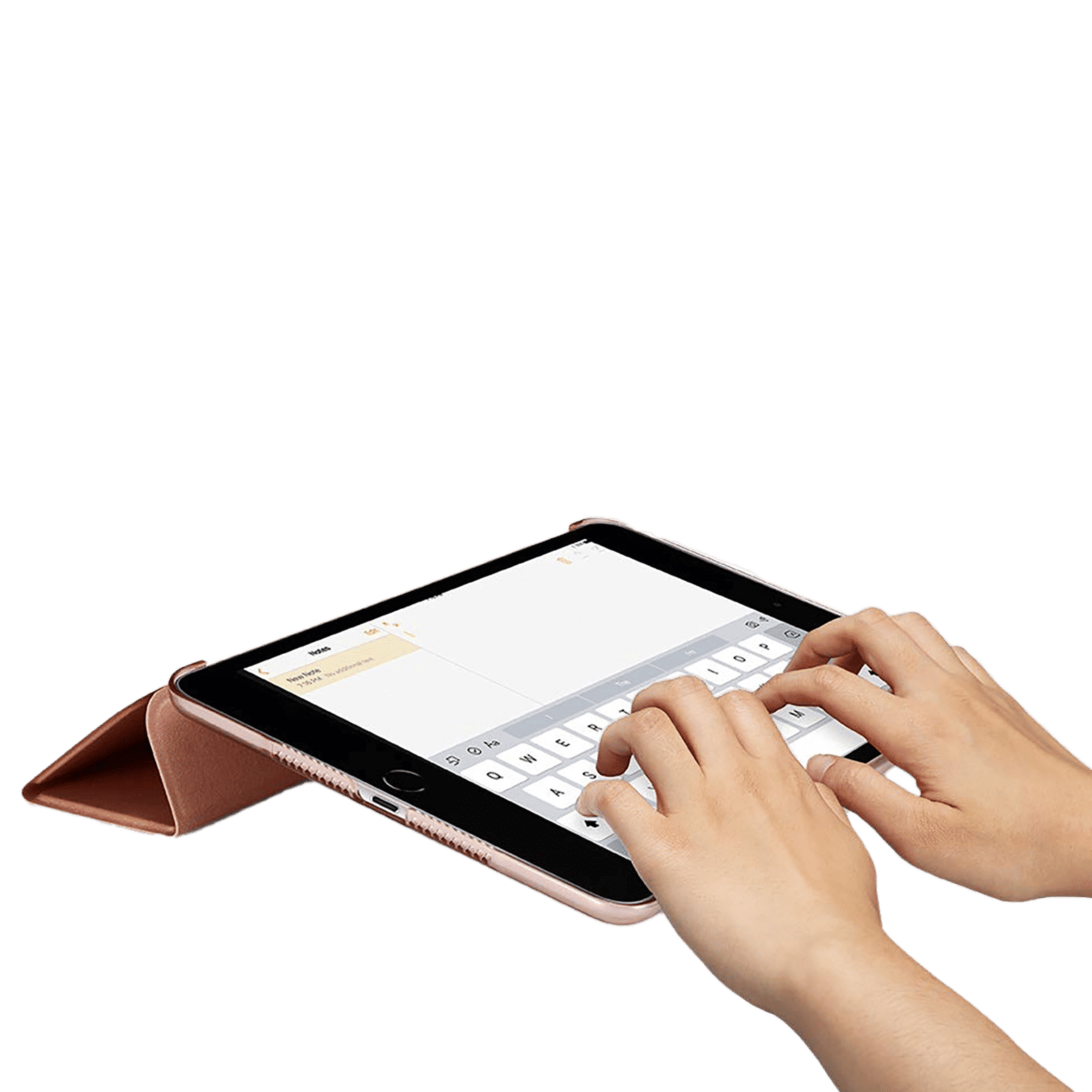 Spigen Smart Fold Polycarbonate, Faux Leather Flip Cover for Apple iPad Mini (5th Gen) (Wake & Sleep Feature, Rose Gold)_4