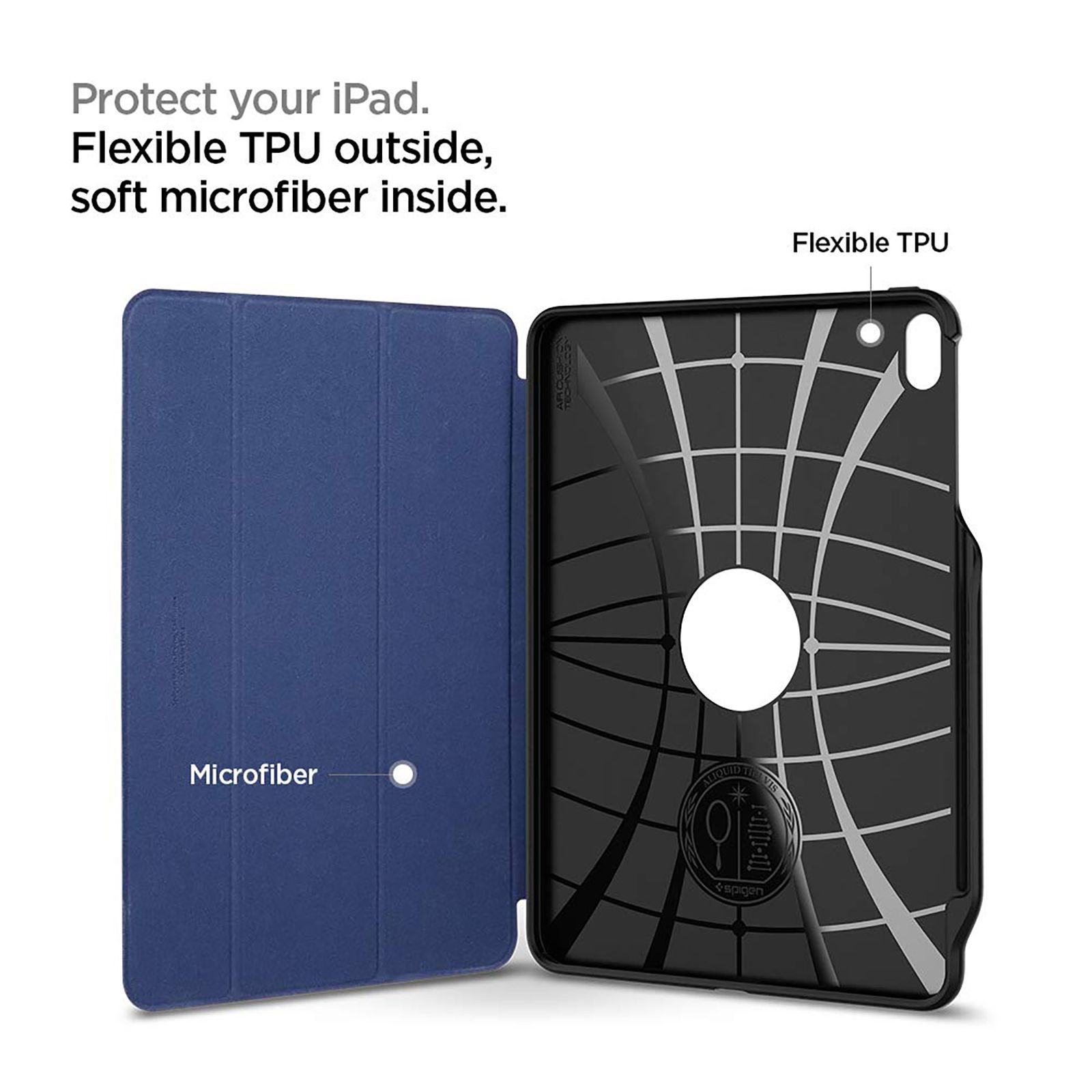 Spigen Smart Fold 2 Polycarbonate, TPU Flip Cover for Apple iPad Pro (Built-in Pen Slot, Blue)_9