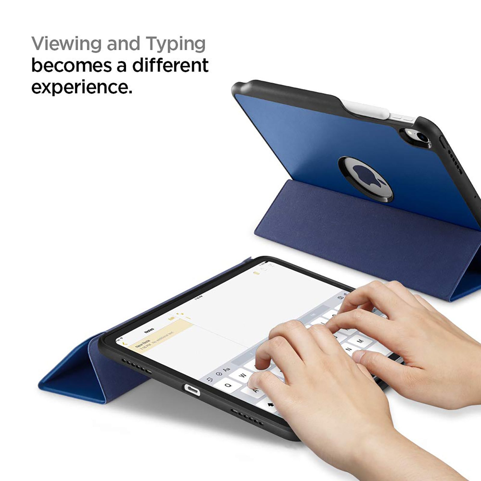 Spigen Smart Fold 2 Polycarbonate, TPU Flip Cover for Apple iPad Pro (Built-in Pen Slot, Blue)_10