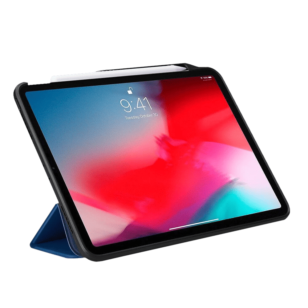 Spigen Smart Fold 2 Polycarbonate, TPU Flip Cover for Apple iPad Pro (Built-in Pen Slot, Blue)_3