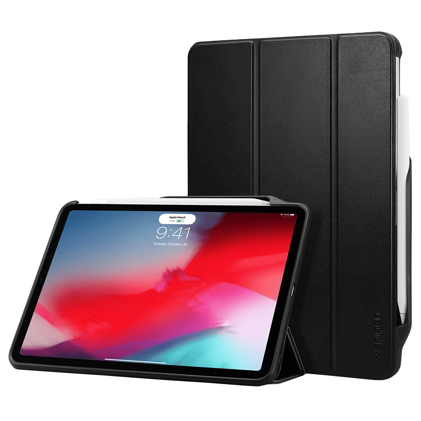 Spigen Smart Fold 2 Polycarbonate, TPU Flip Cover for Apple iPad Pro (Built-in Pen Slot, Black)_1
