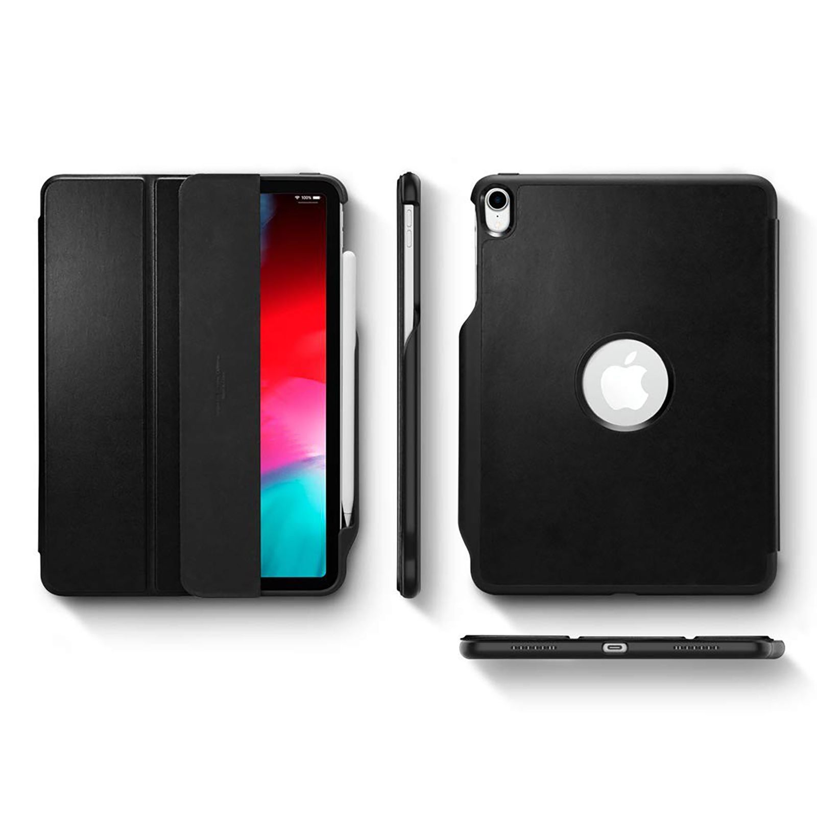 Spigen Smart Fold 2 Polycarbonate, TPU Flip Cover for Apple iPad Pro (Built-in Pen Slot, Black)_6