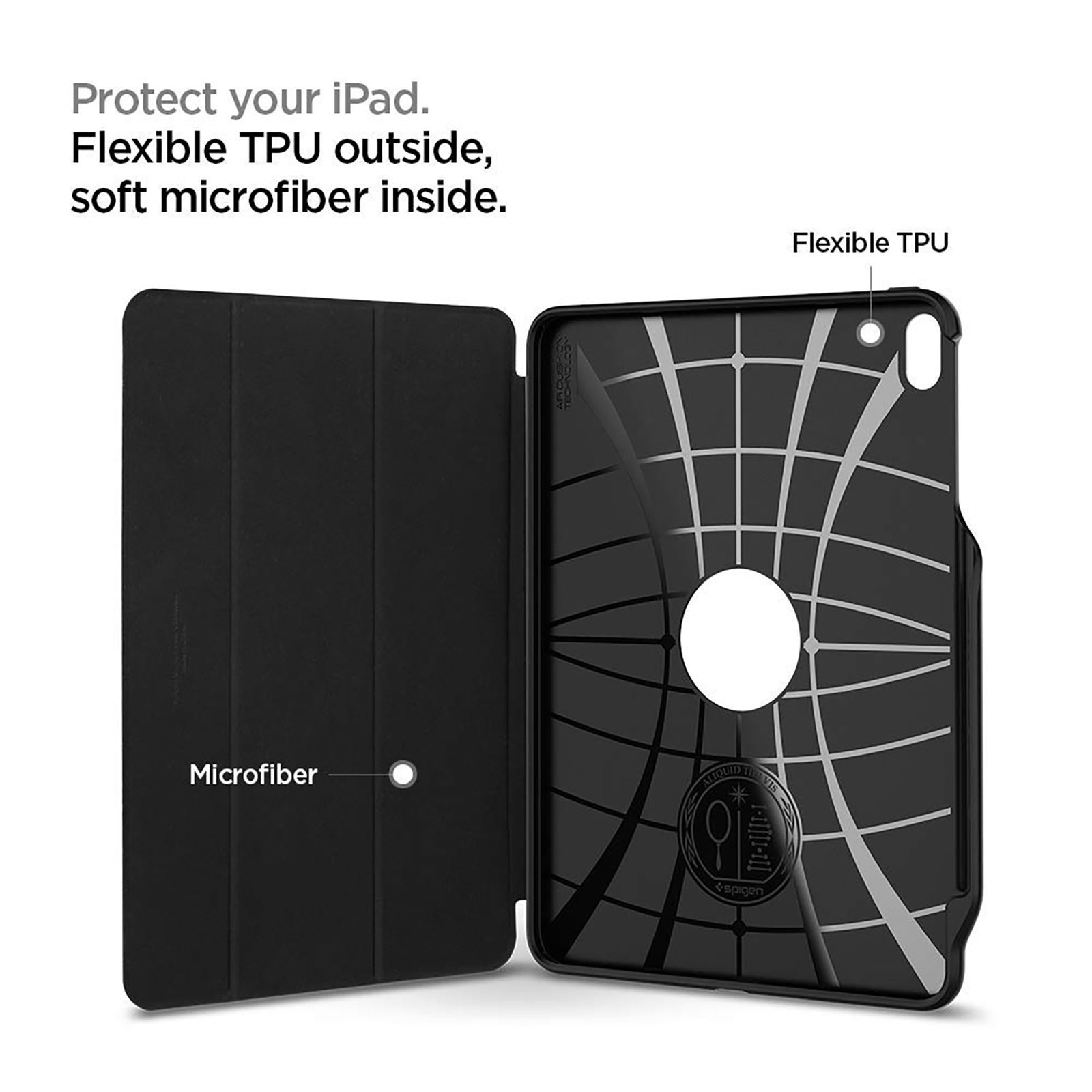 Spigen Smart Fold 2 Polycarbonate, TPU Flip Cover for Apple iPad Pro (Built-in Pen Slot, Black)_8