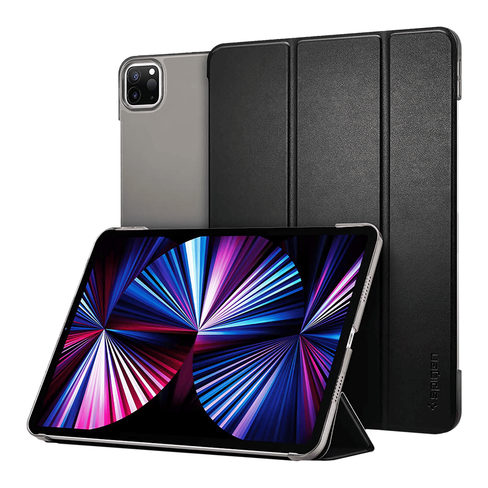 Spigen Smart Fold Polycarbonate, Polyurethane Leather Flip Cover for Apple iPad Pro (Secure Magnetic Closure, Black)_1
