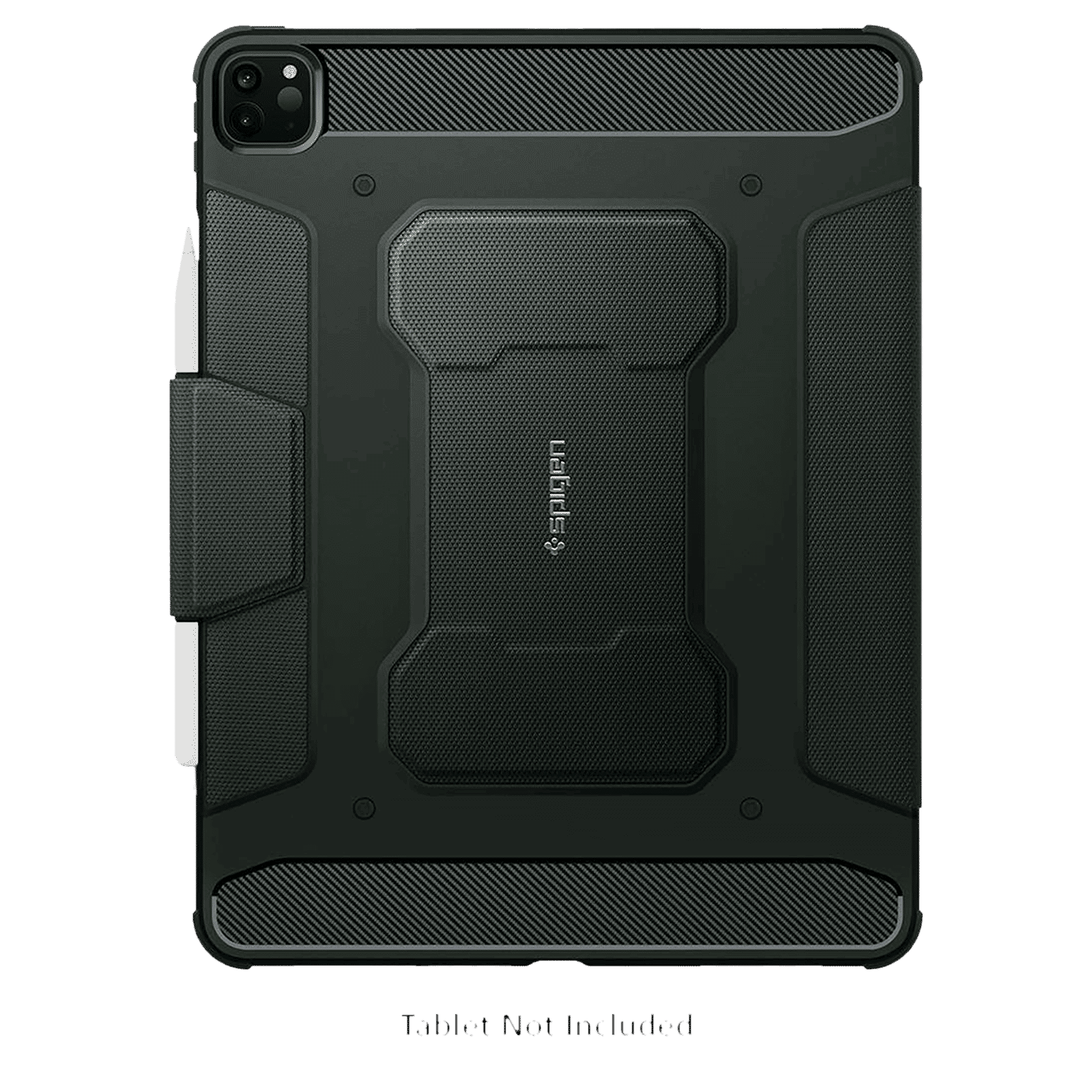 spigen Rugged Armor Pro Polyurethane Leather, TPU Flip Cover for Apple iPad Pro (Built-in Kickstand, Military Green)_9