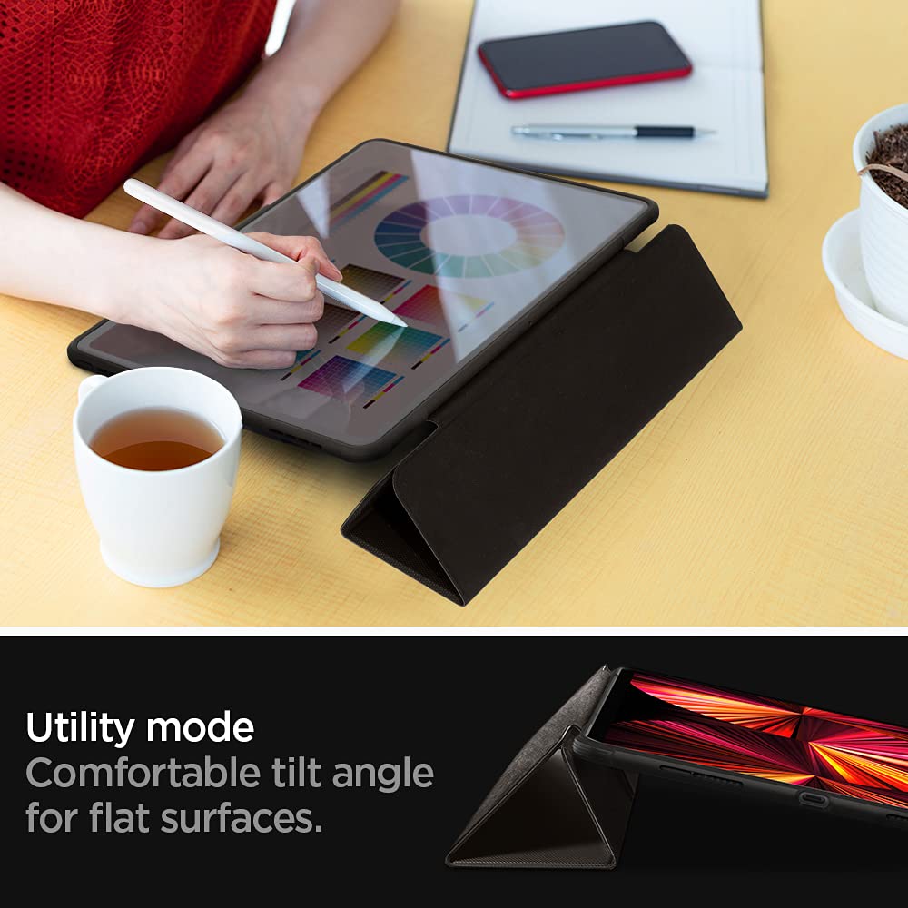 Spigen Rugged Armor Pro Polyurethane Leather, TPU Flip Cover for Apple iPad Pro (Built-in Kickstand, Gunmetal)_12