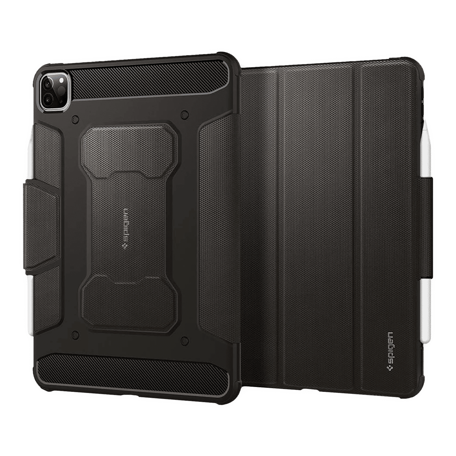 Spigen Rugged Armor Pro Polyurethane Leather, TPU Flip Cover for Apple iPad Pro (Built-in Kickstand, Gunmetal)_15