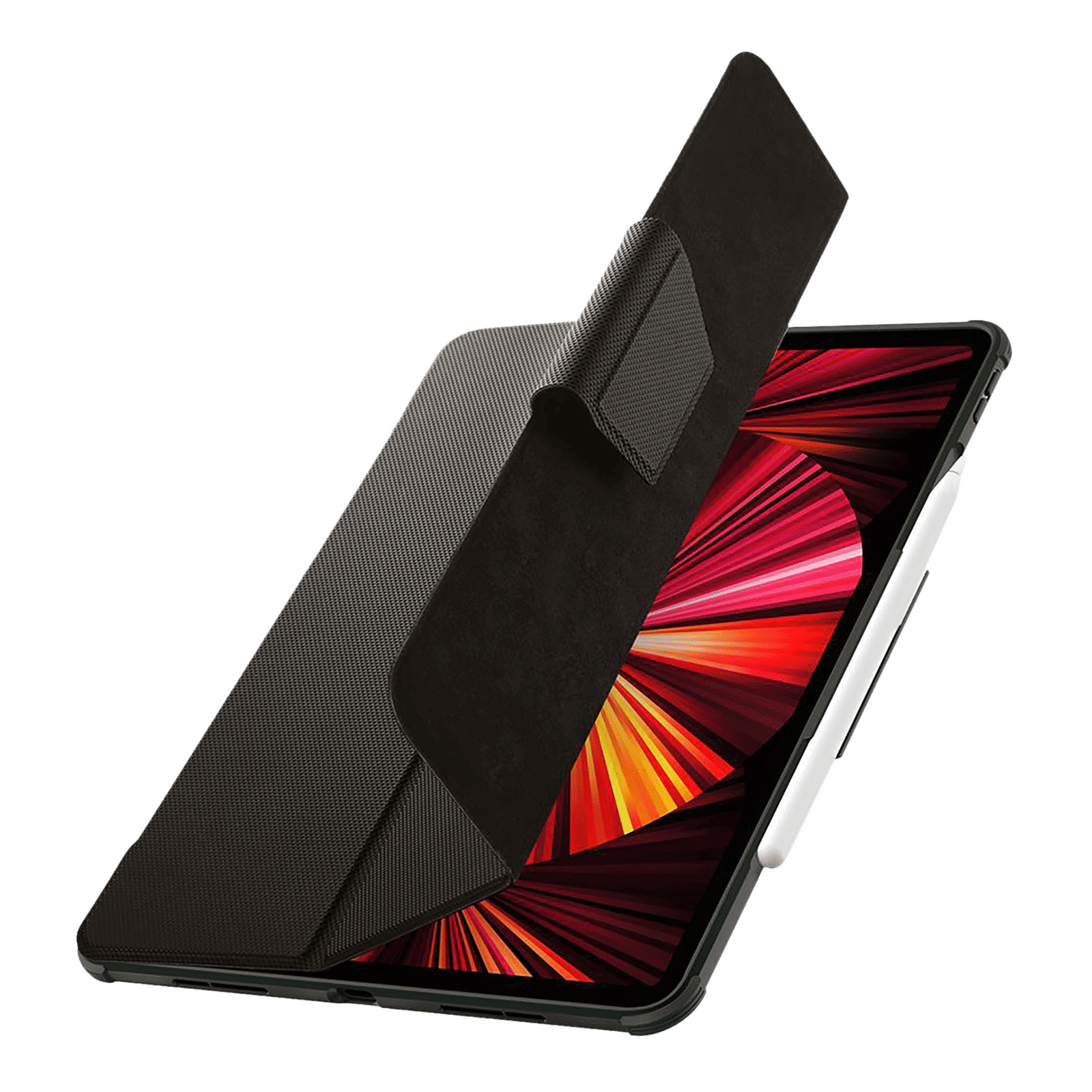 Spigen Rugged Armor Pro Polyurethane Leather, TPU Flip Cover for Apple iPad Pro (Built-in Kickstand, Gunmetal)_3