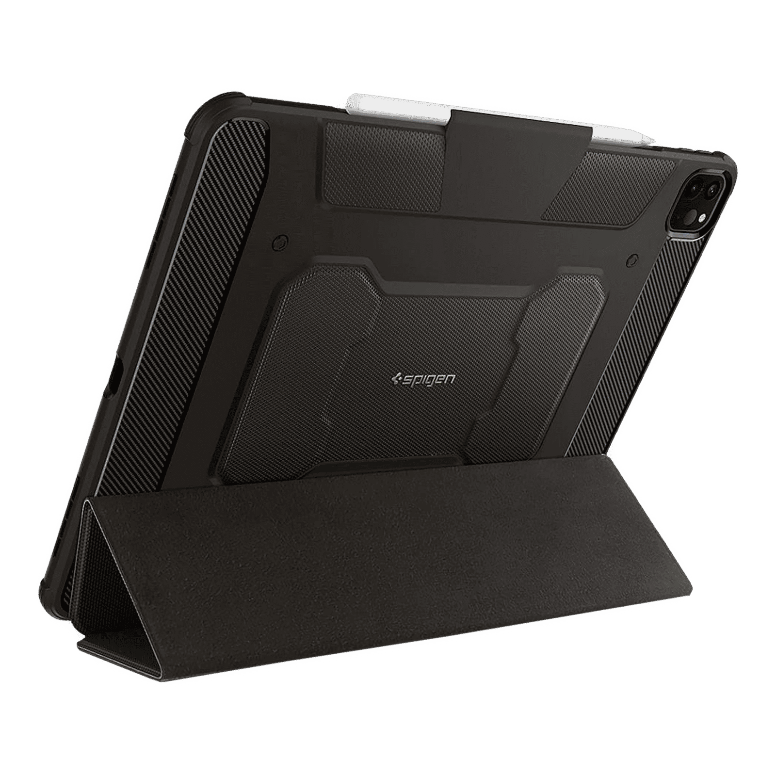 Spigen Rugged Armor Pro Polyurethane Leather, TPU Flip Cover for Apple iPad Pro (Built-in Kickstand, Gunmetal)_4