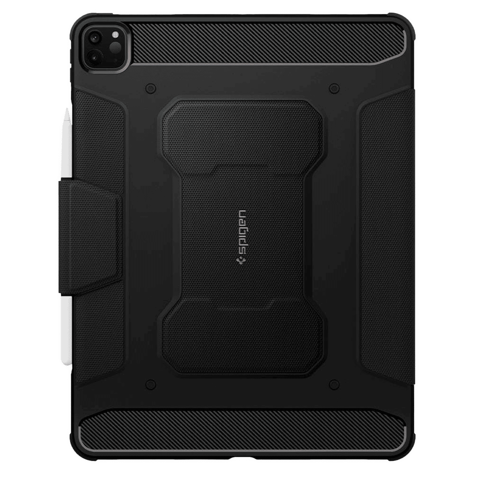 Spigen Rugged Armor Pro Polyurethane Leather, TPU Flip Cover for Apple iPad Pro (Built-in Kickstand, Black)_7