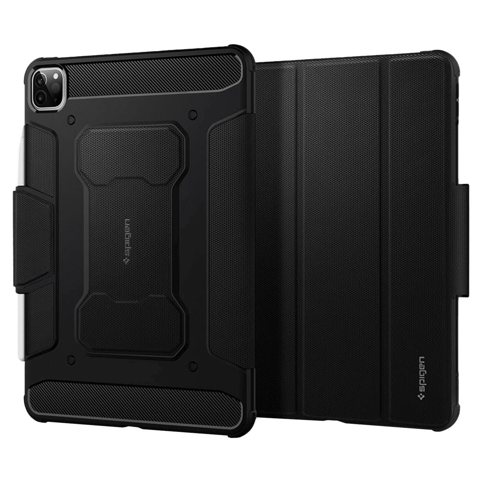 Spigen Rugged Armor Pro Polyurethane Leather, TPU Flip Cover for Apple iPad Pro (Built-in Kickstand, Black)_11