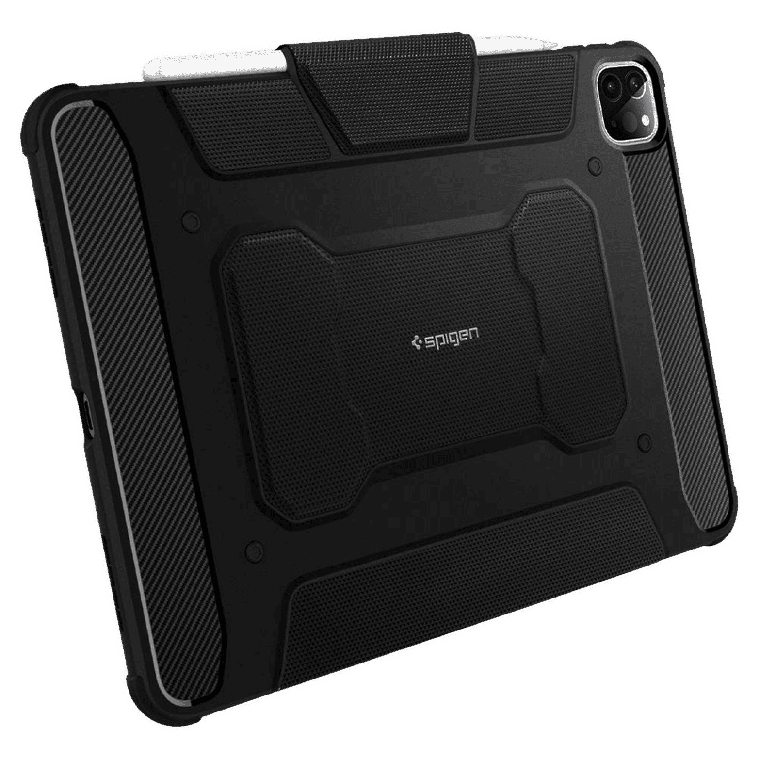 Spigen Rugged Armor Pro Polyurethane Leather, TPU Flip Cover for Apple iPad Pro (Built-in Kickstand, Black)_13