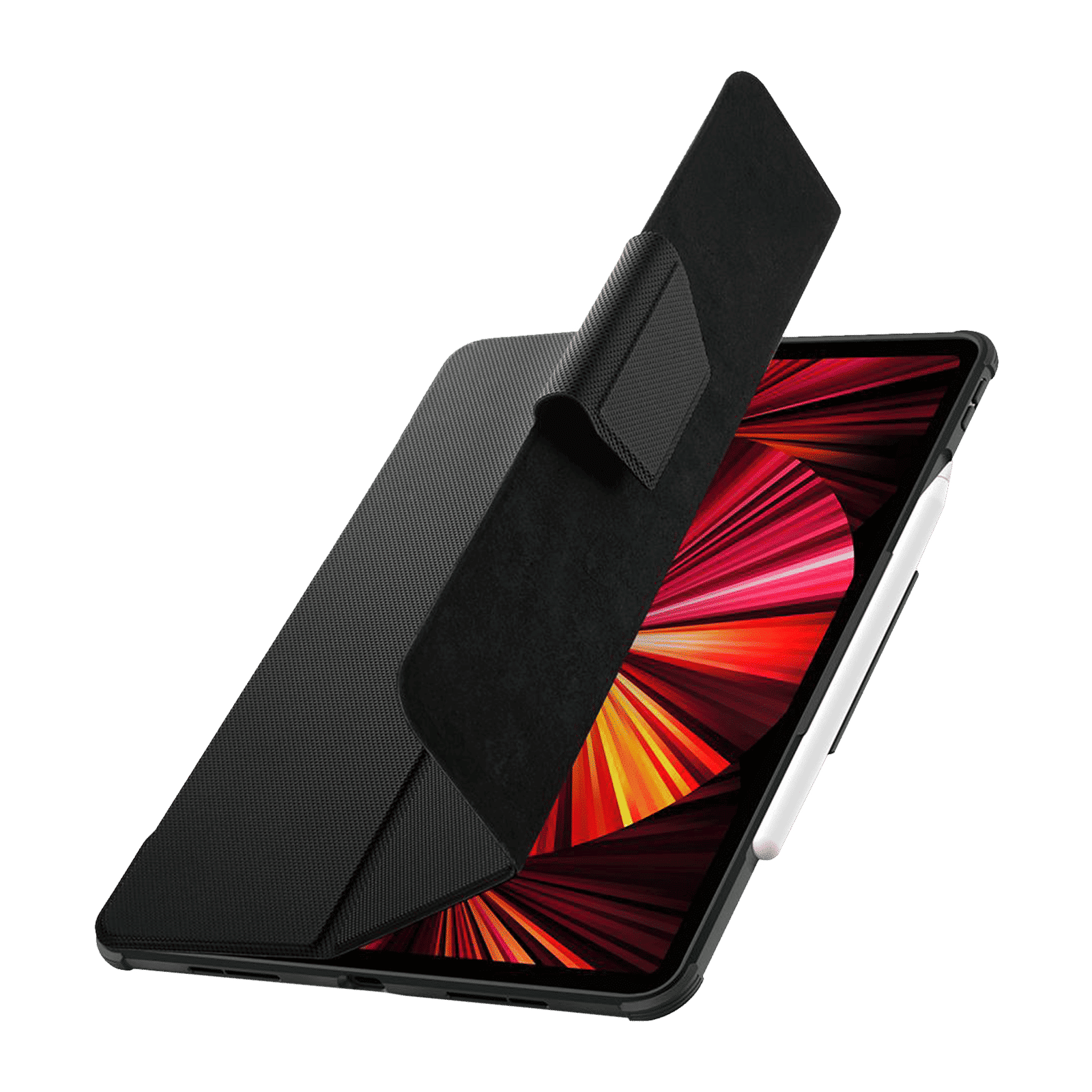 Spigen Rugged Armor Pro Polyurethane Leather, TPU Flip Cover for Apple iPad Pro (Built-in Kickstand, Black)_3