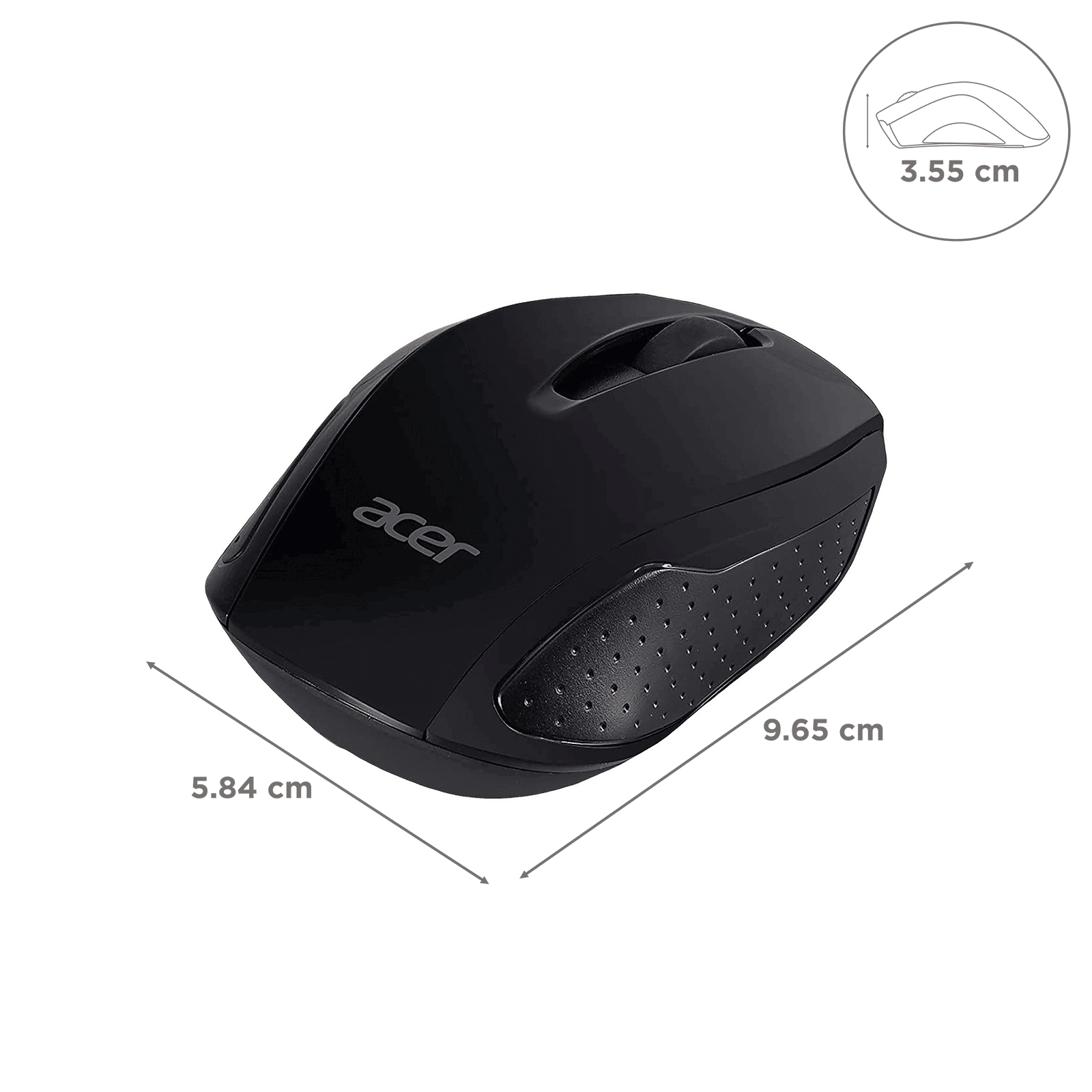 acer AMR800 Wireless Optical Gaming Mouse (1600 DPI Adjustable, Works with Chromebook, Black)_3