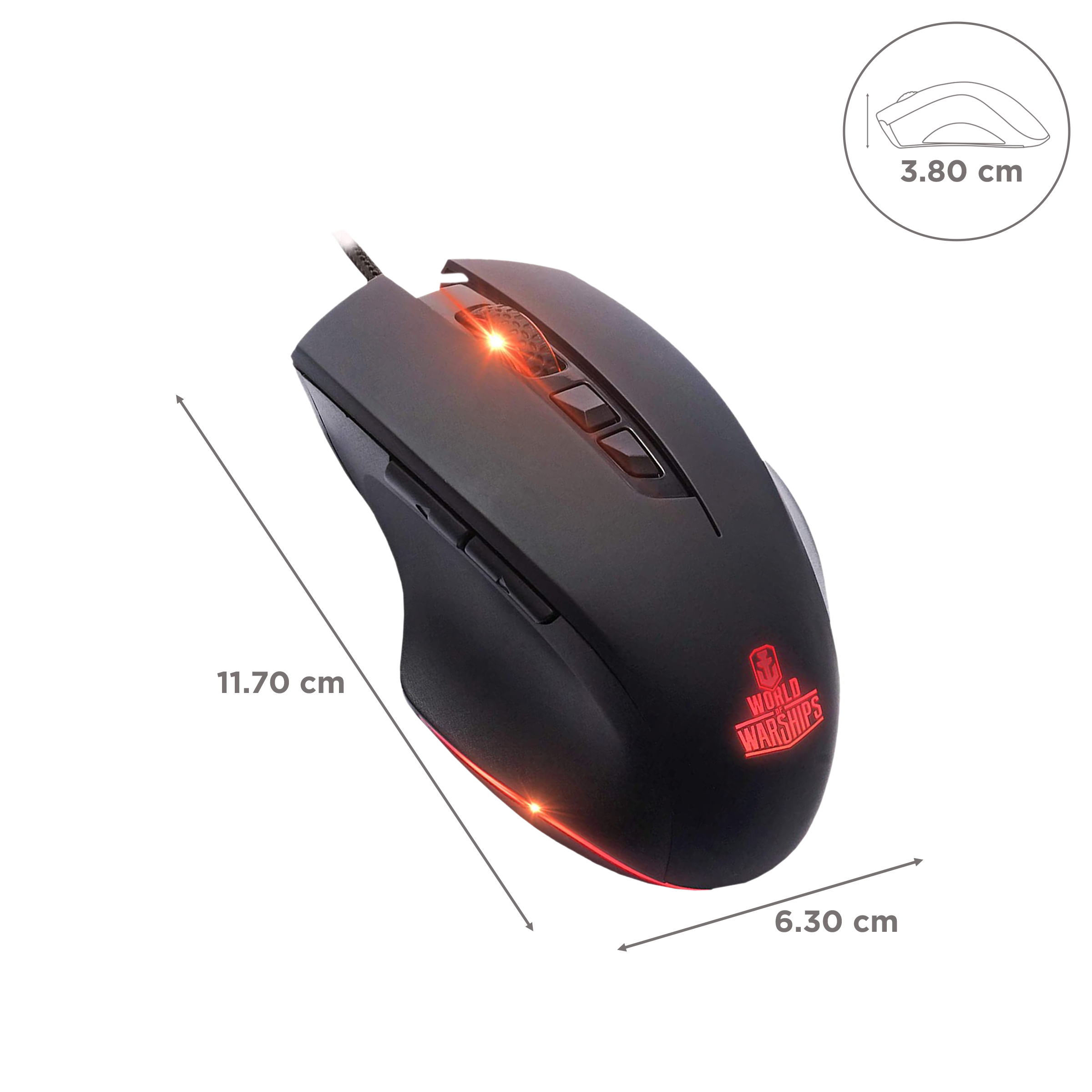 ANT ESPORTS GM200W Wired Optical Gaming Mouse (3200 DPI Adjustable, Ergonomic Design, Black)_3