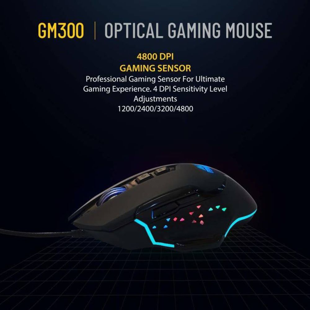 ANT ESPORTS GM300 Wired Optical Gaming Mouse (4800 DPI Adjustable, Ergonomic Design, Black)_7
