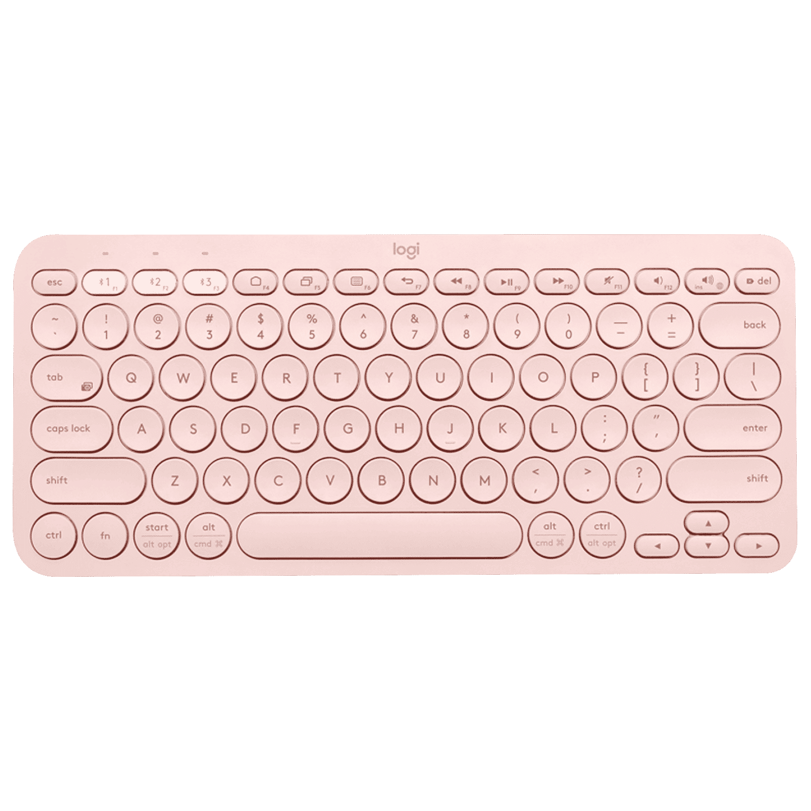 logitech K380 Bluetooth 3.0 Wireless Keyboard with Multi Device Connectivity (Low Profile Scissor Keys, Rose)_1