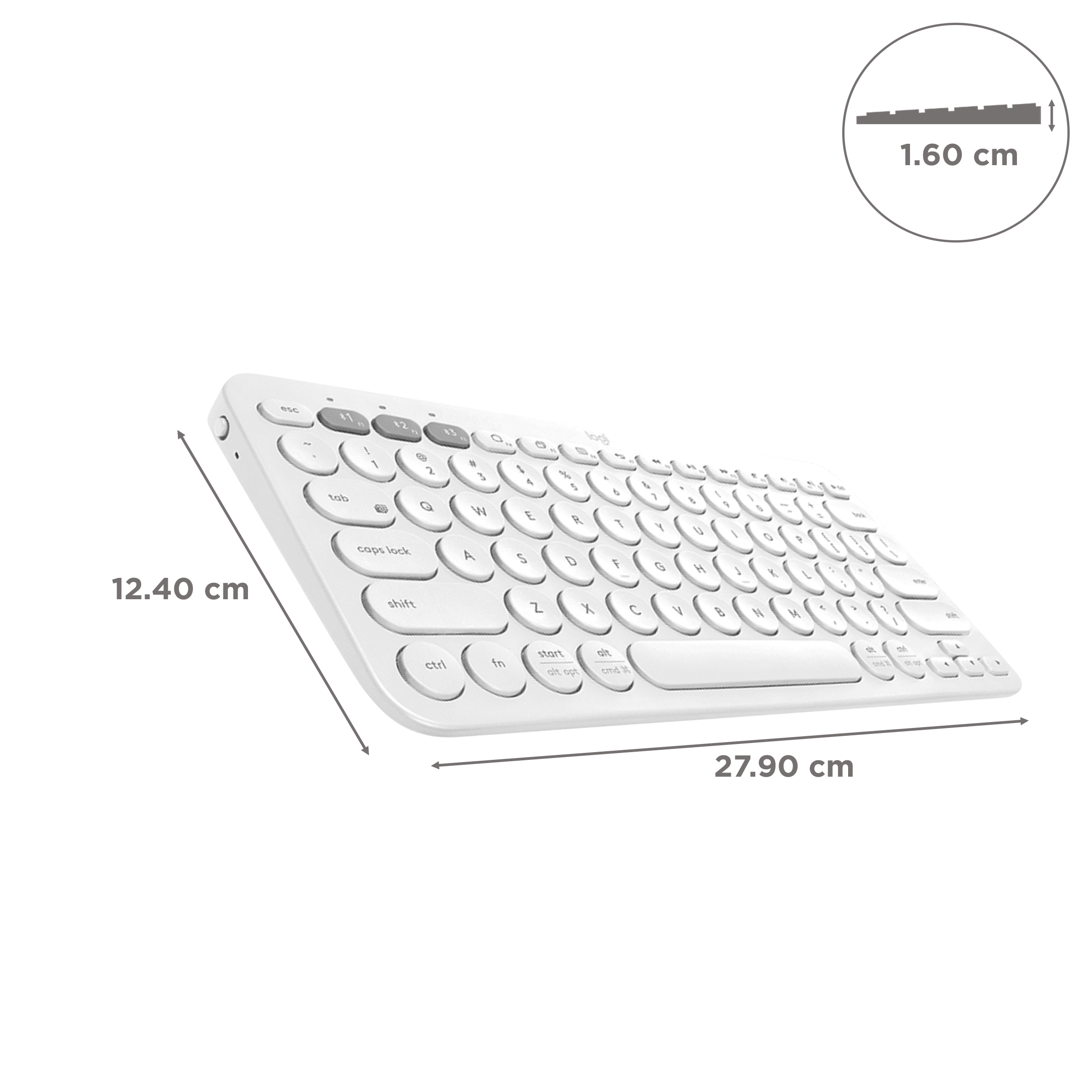 logitech K380 Bluetooth 3.0 Wireless Keyboard with Multi Device Connectivity (Low Profile Scissor Keys, Off-White)_3