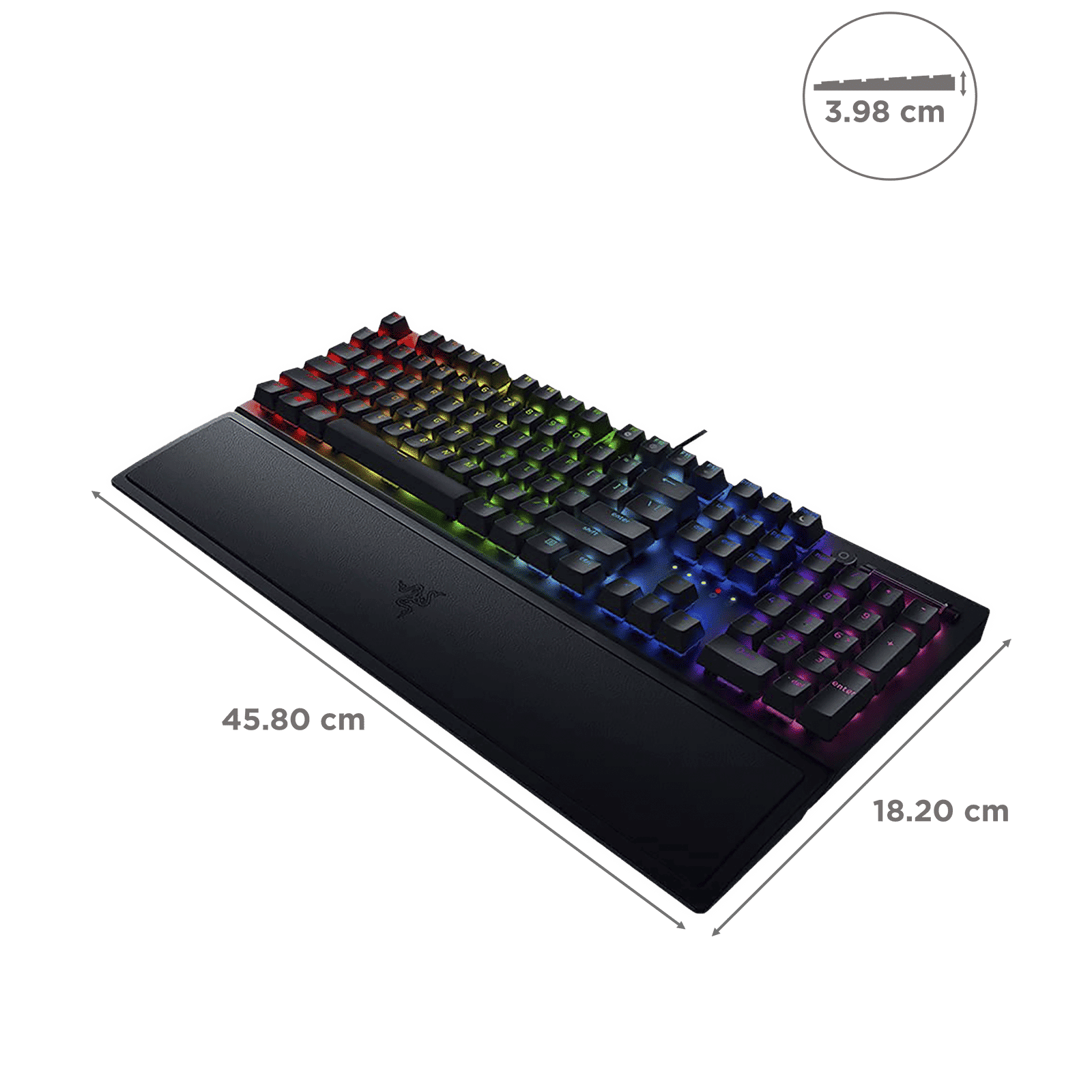 RAZER BlackWidow V3 Wired Gaming Keyboard with Backlit Keys (Ergonomic Wrist Rest, Black)_3