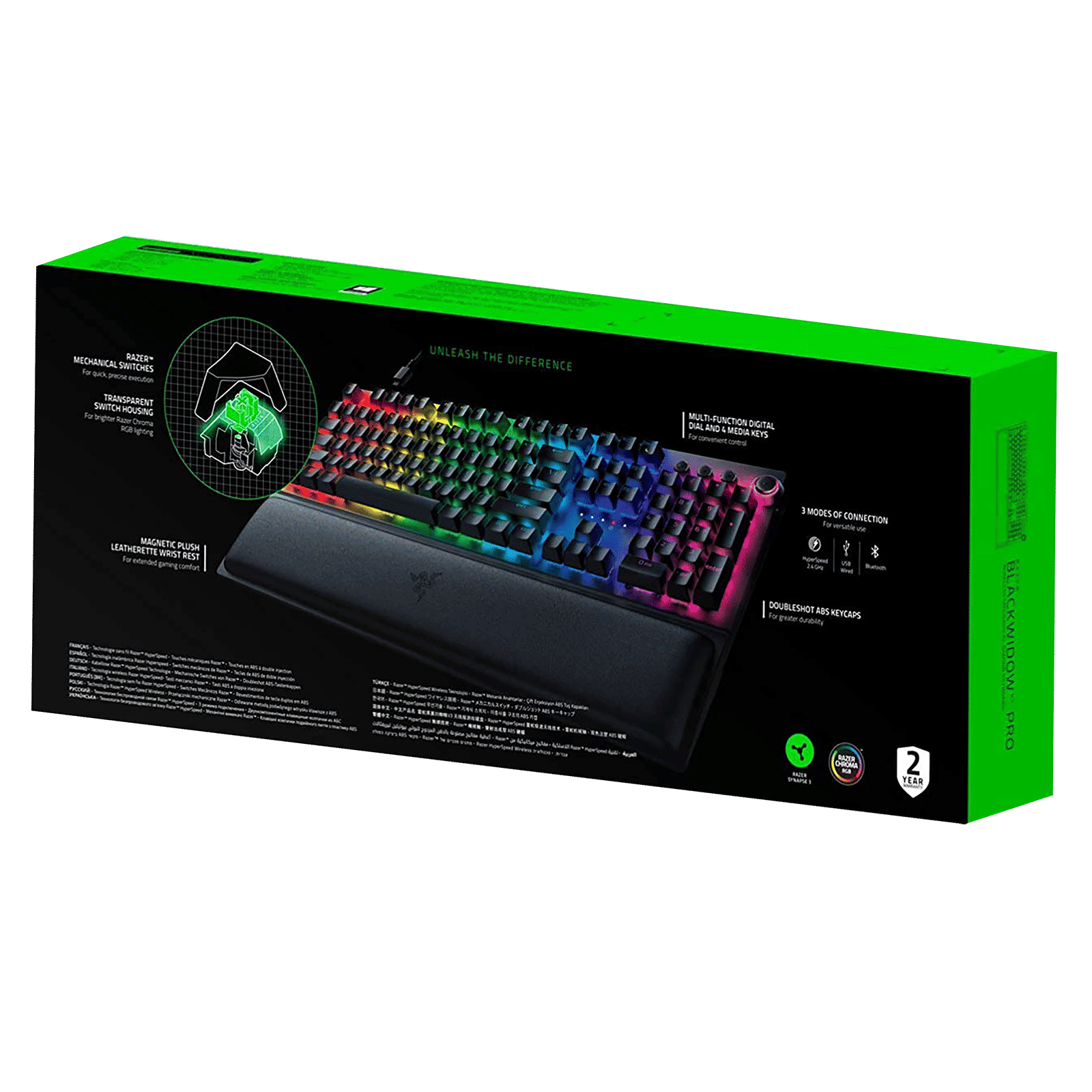 RAZER BlackWidow V3 Pro Wireless Gaming Keyboard (Green Mechanical Switch, RZ03-03530100-R3M1, Black)_8